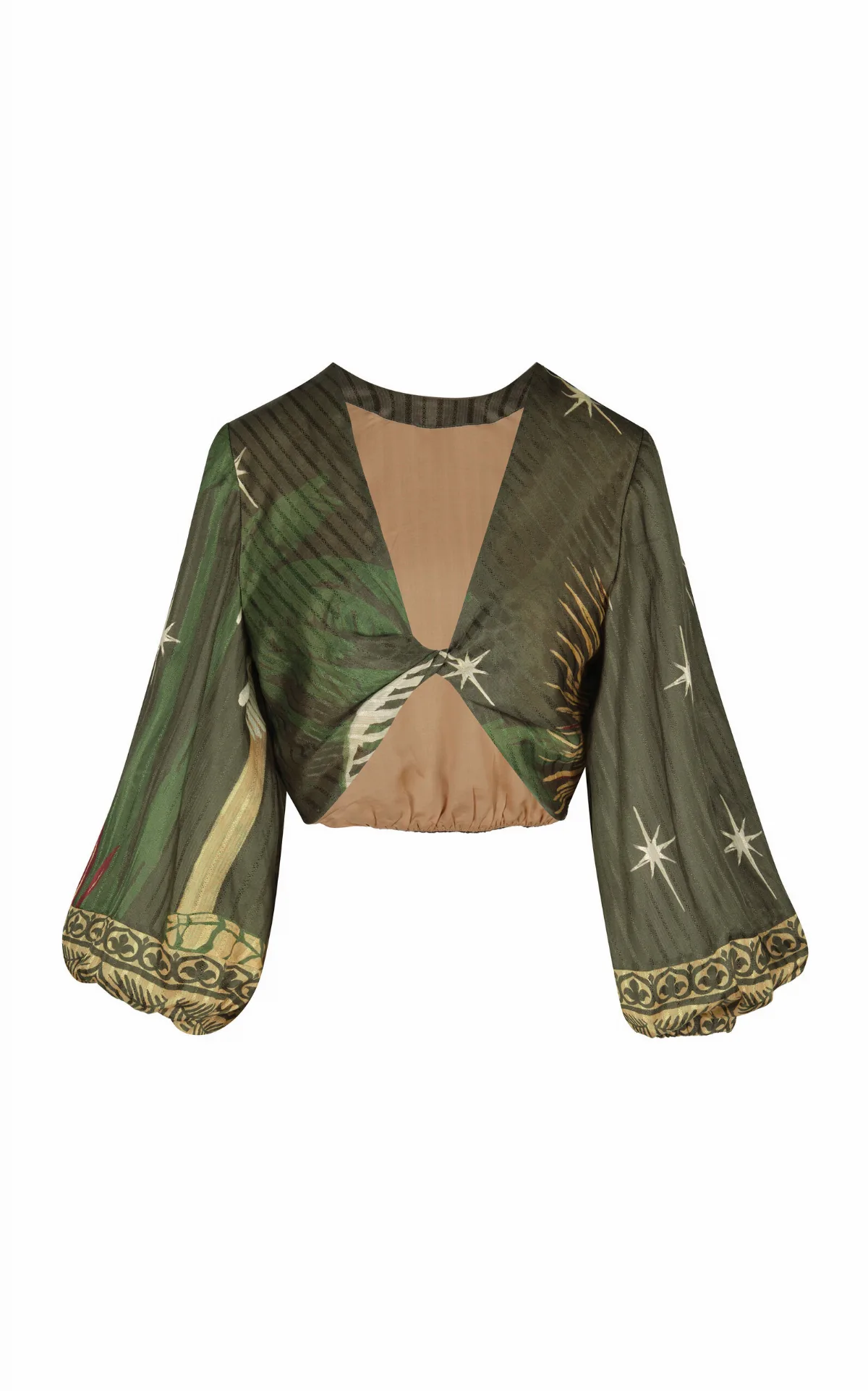 Afterwork Silk-Cotton Cropped Top by Johanna Ortiz