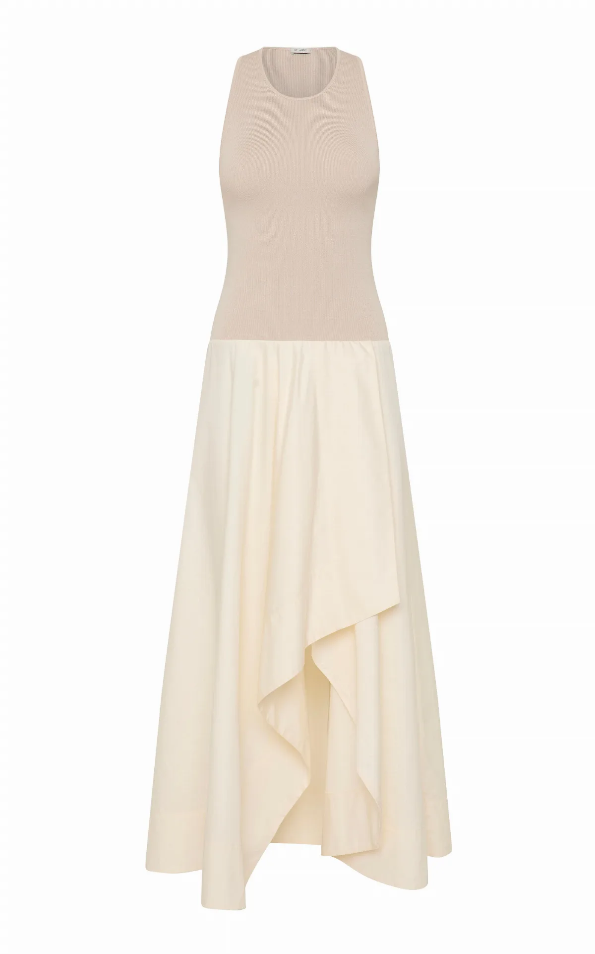 Knit and Cotton Midi Dress