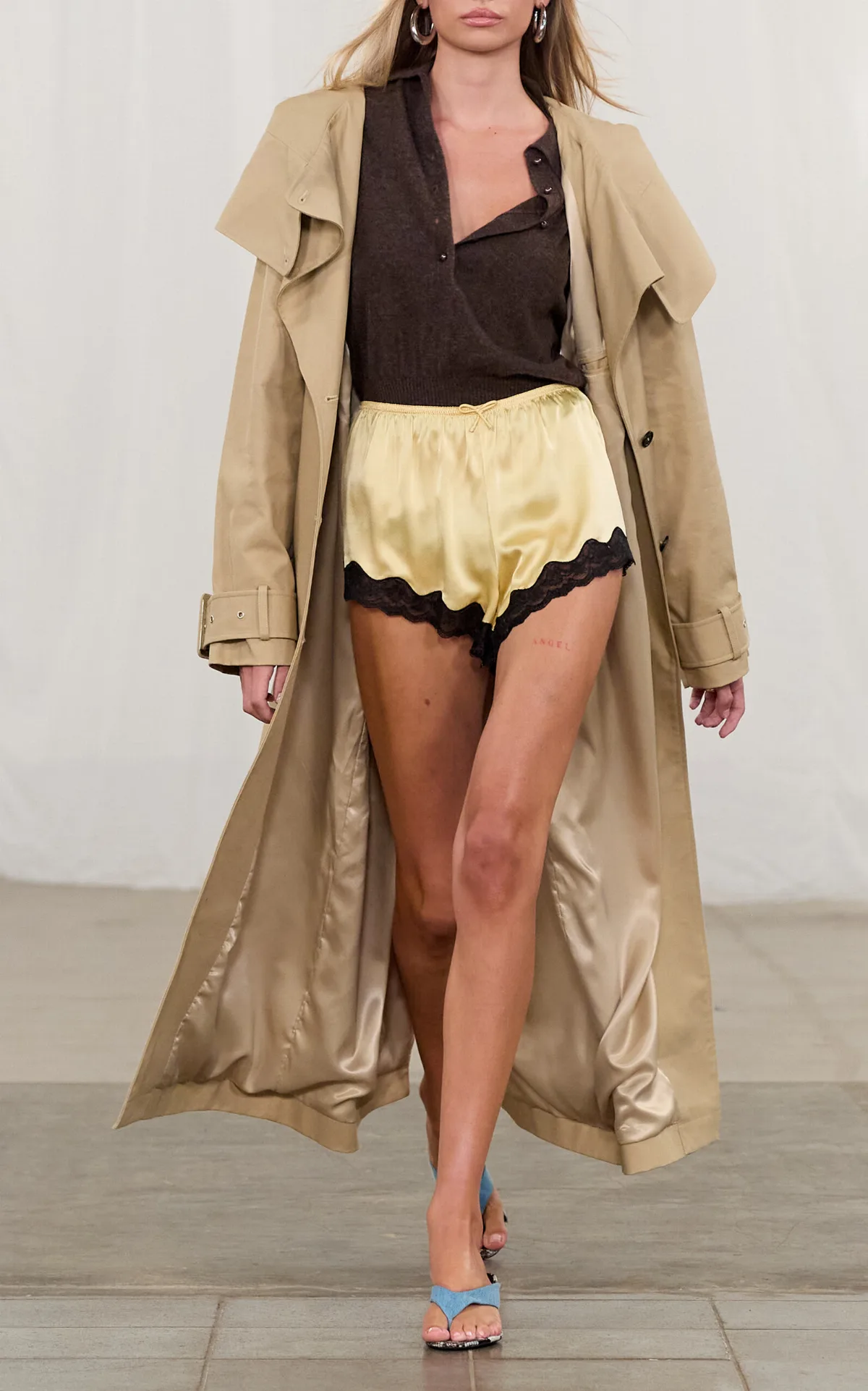 Rotate x Love Stories Lace-Trimmed Silk Shorts by ROTATE
