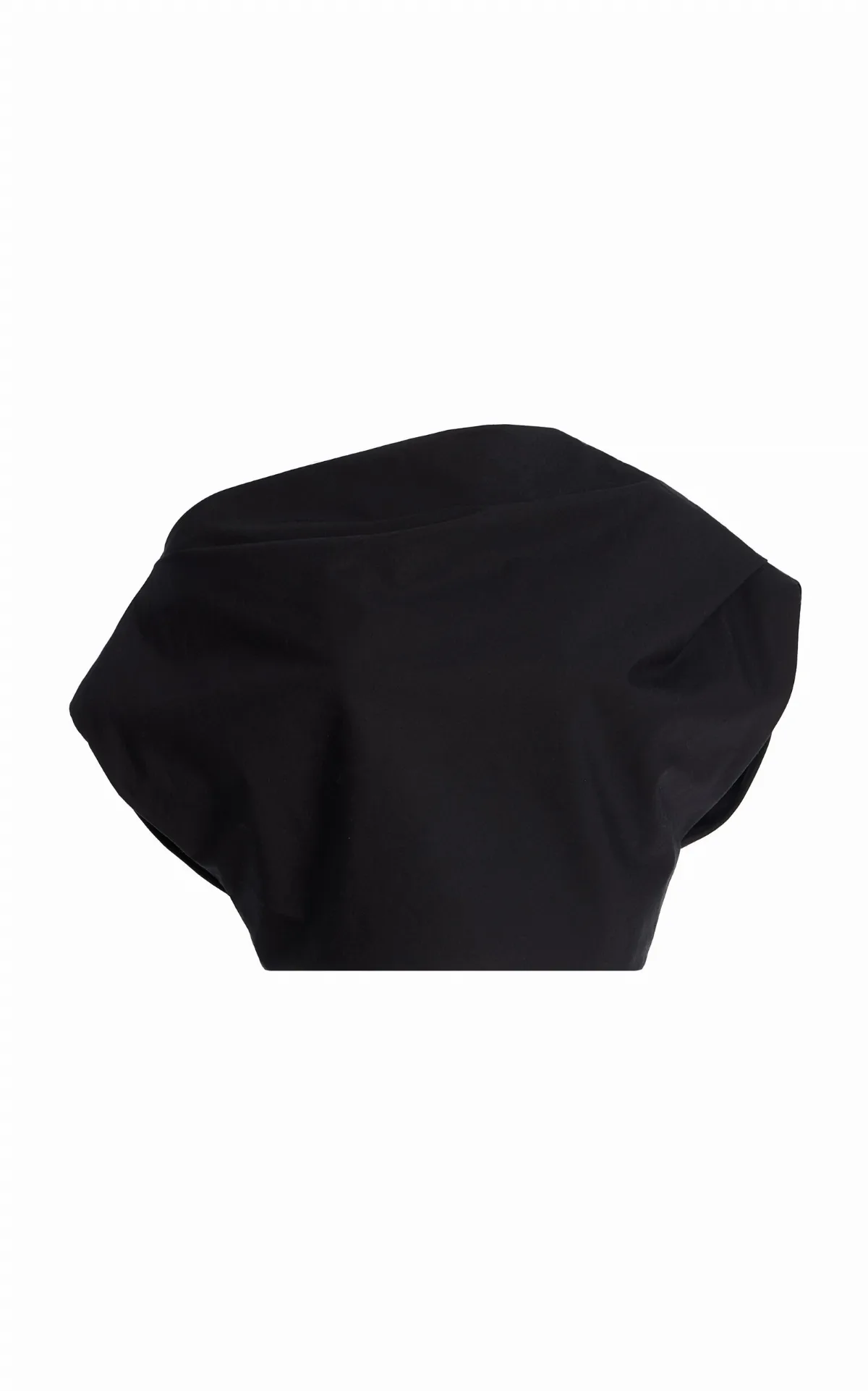 Riviera Asymmetric Draped Satin Cotton Crop Top
