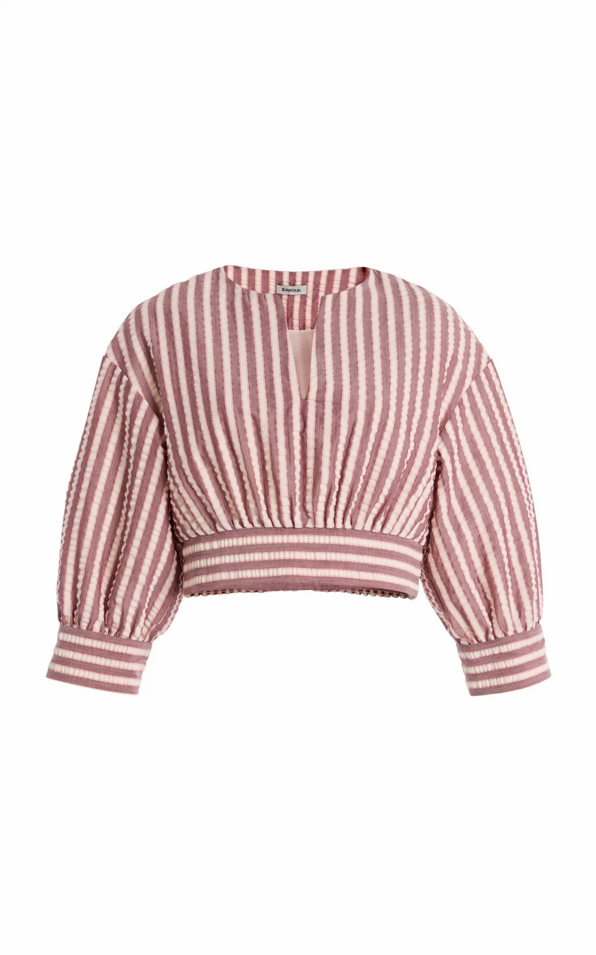 Noralie Striped Cotton-Blend Cropped Top by SIMKHAI