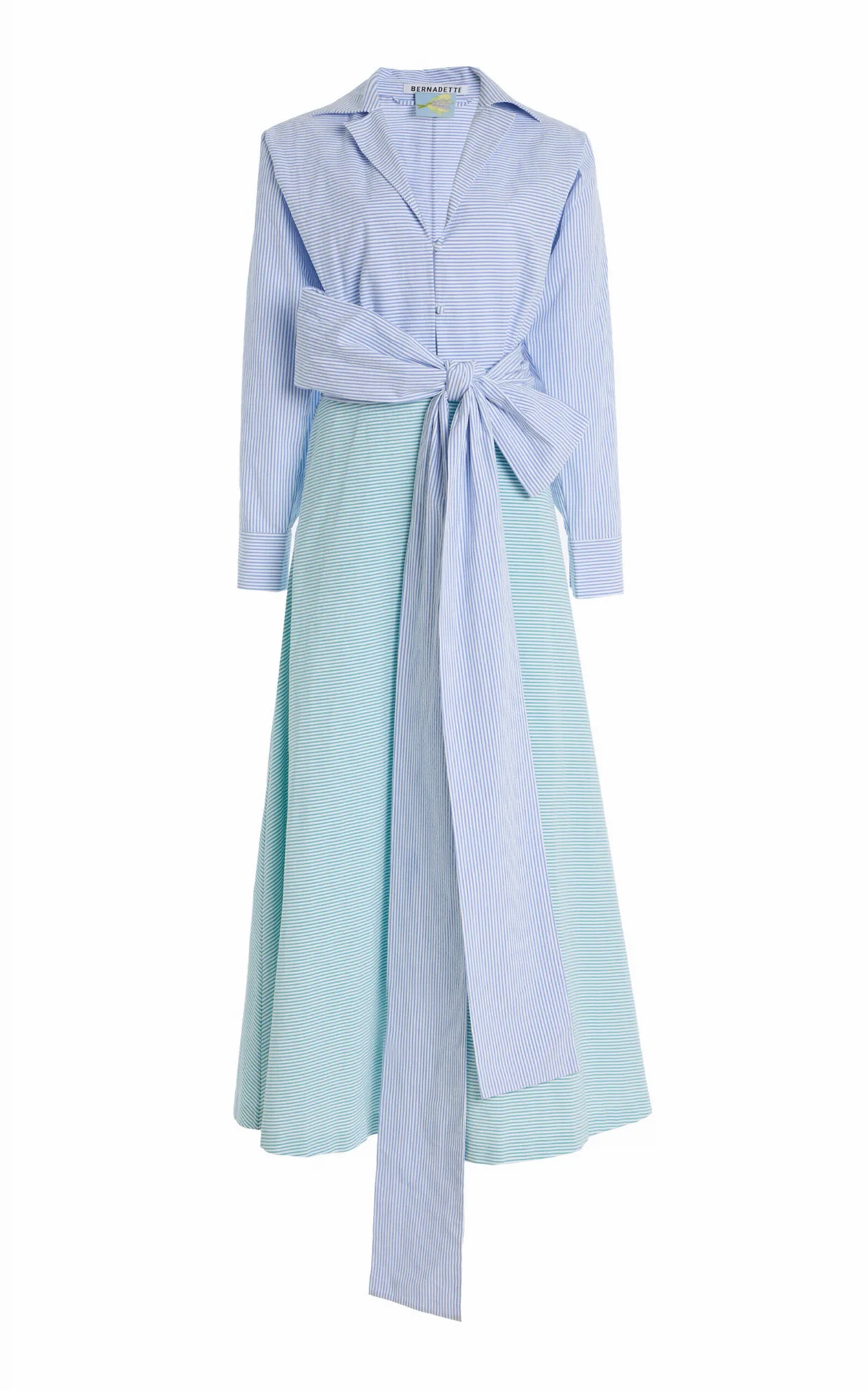 Riviera Clarence Striped Cotton Maxi Shirt Dress by Bernadette