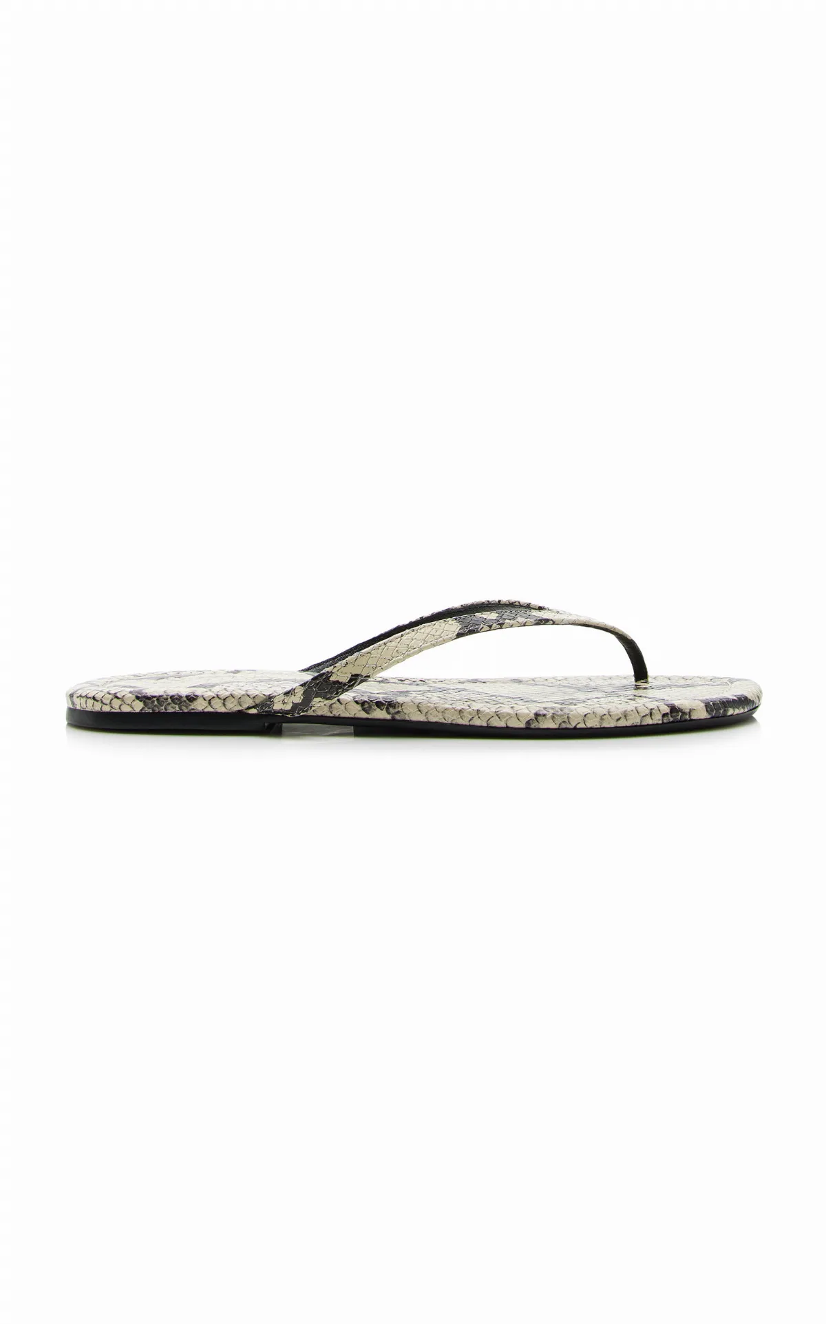 Freja Snake-Effect Leather Thong Sandals by STAUD