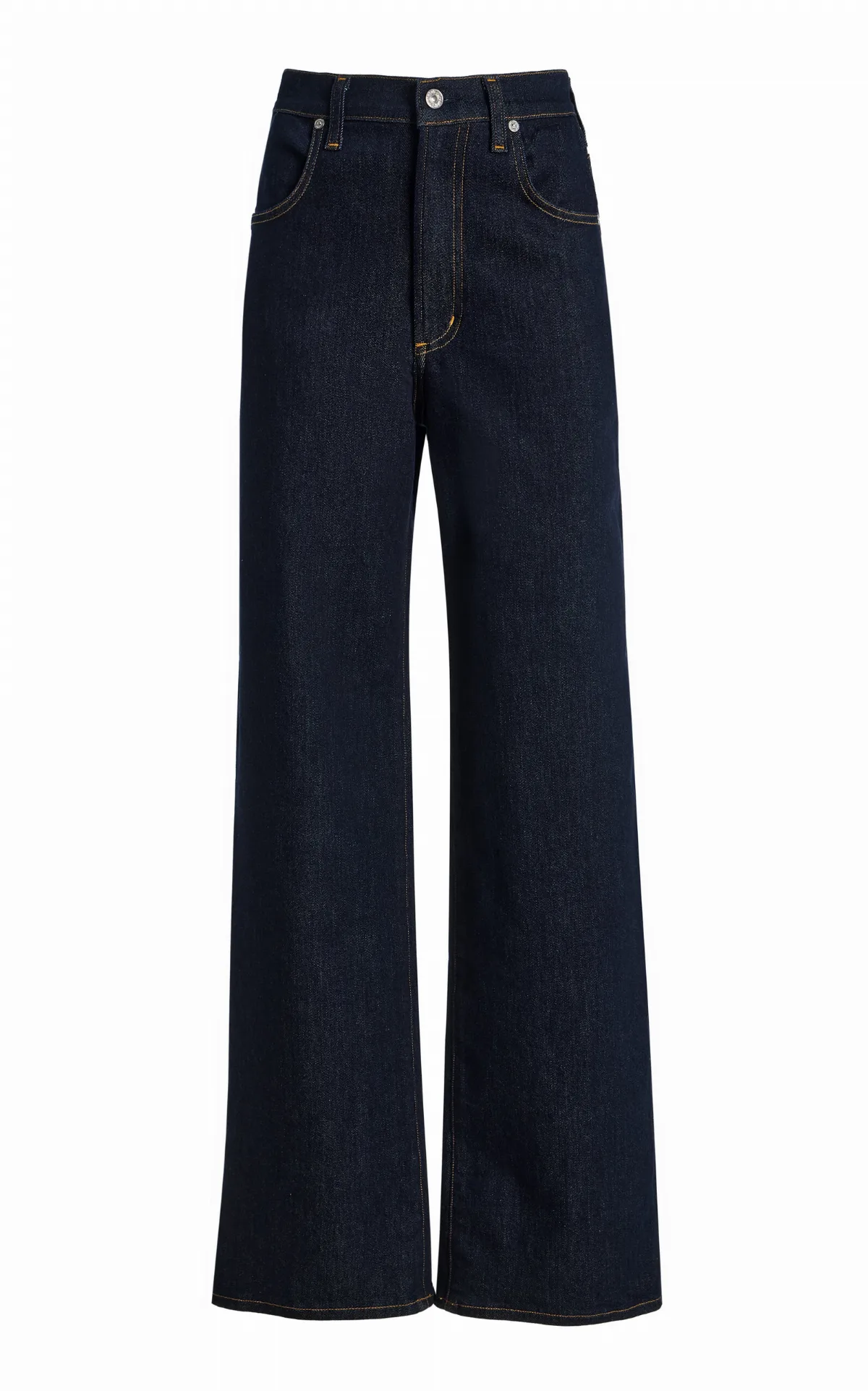 Annina Silk-Denim Mid-Rise Straight-Leg Jeans