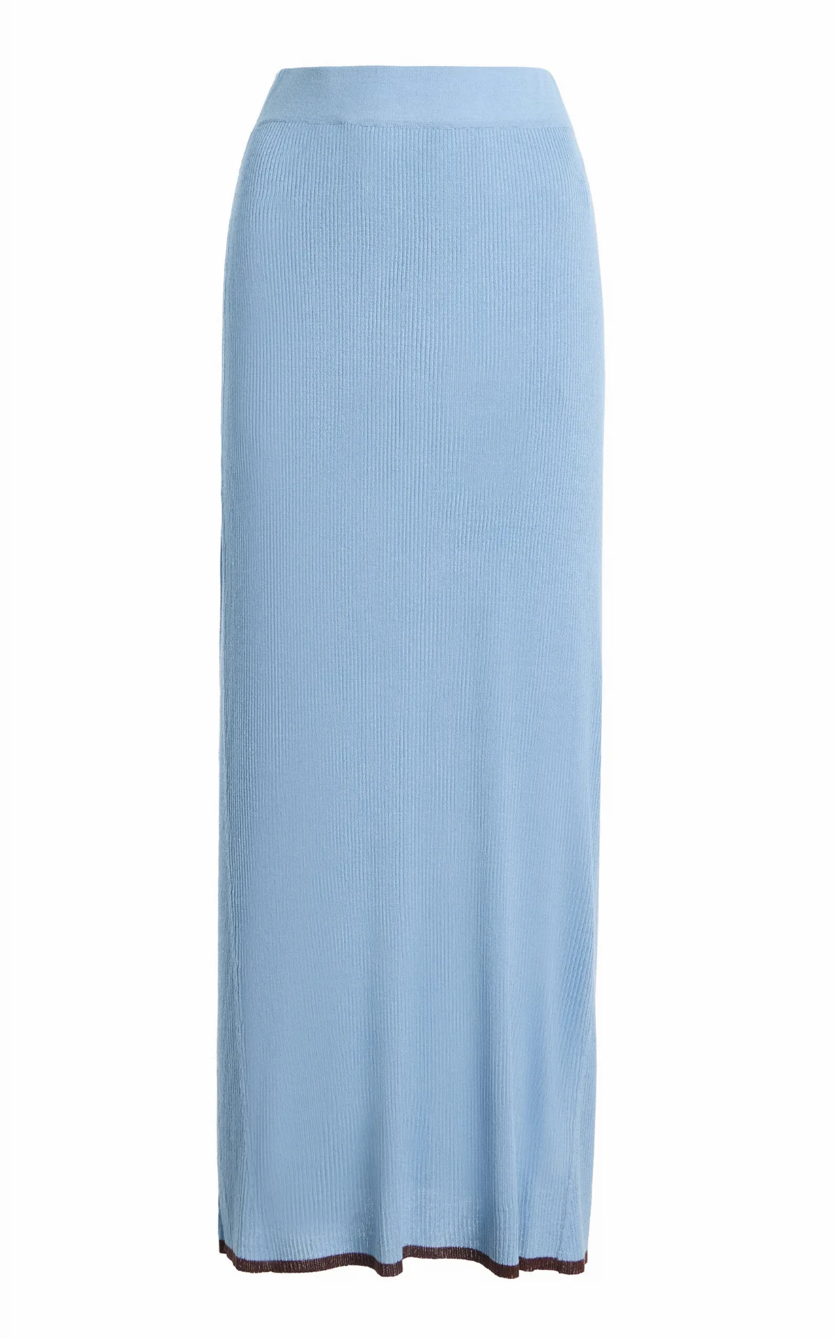 Bound Linen-Blend Knit Midi Skirt by Third Form
