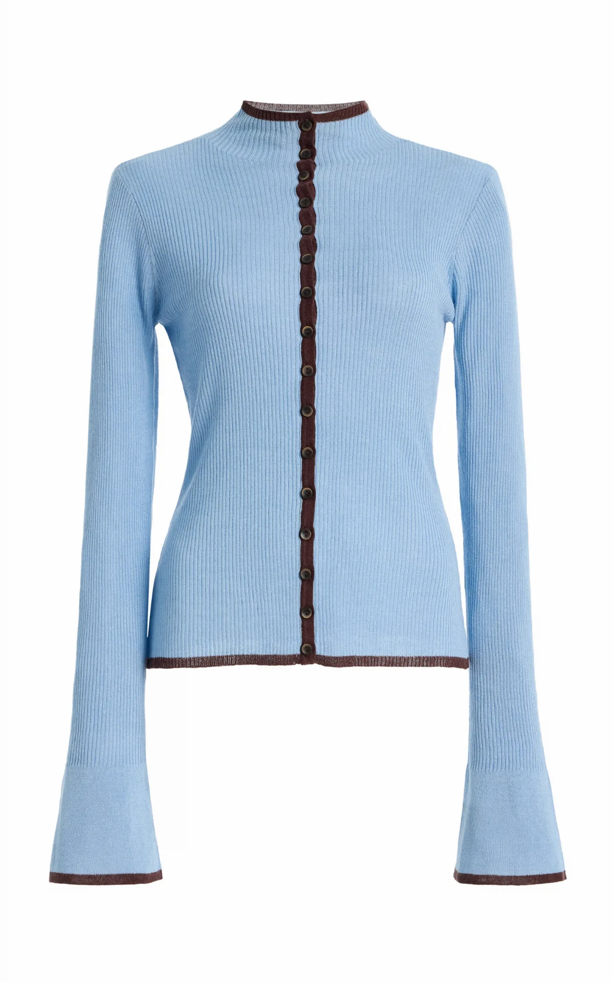 Bound Linen-Blend Knit Cardigan