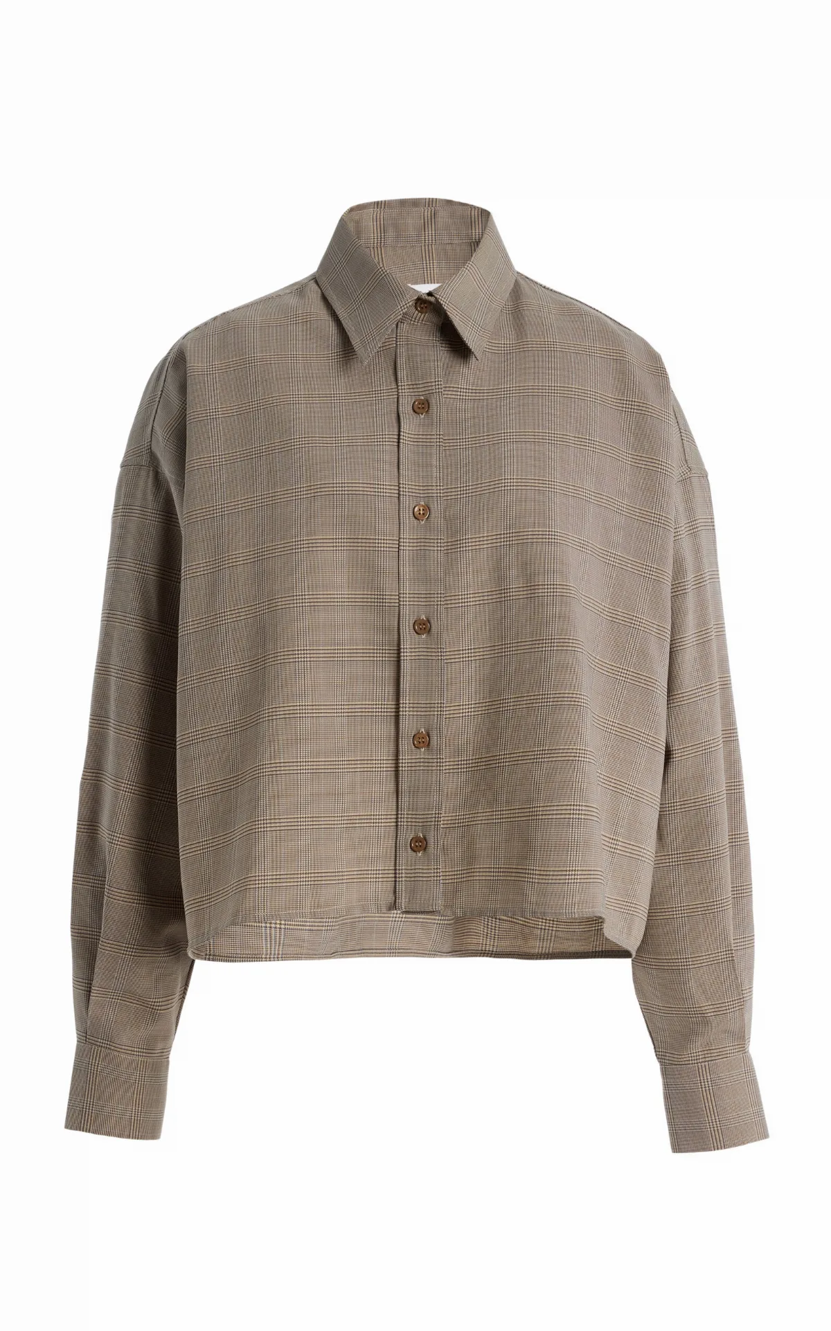 Arlen Plaid Wool-Blend Boxy Shirt by The Frankie Shop