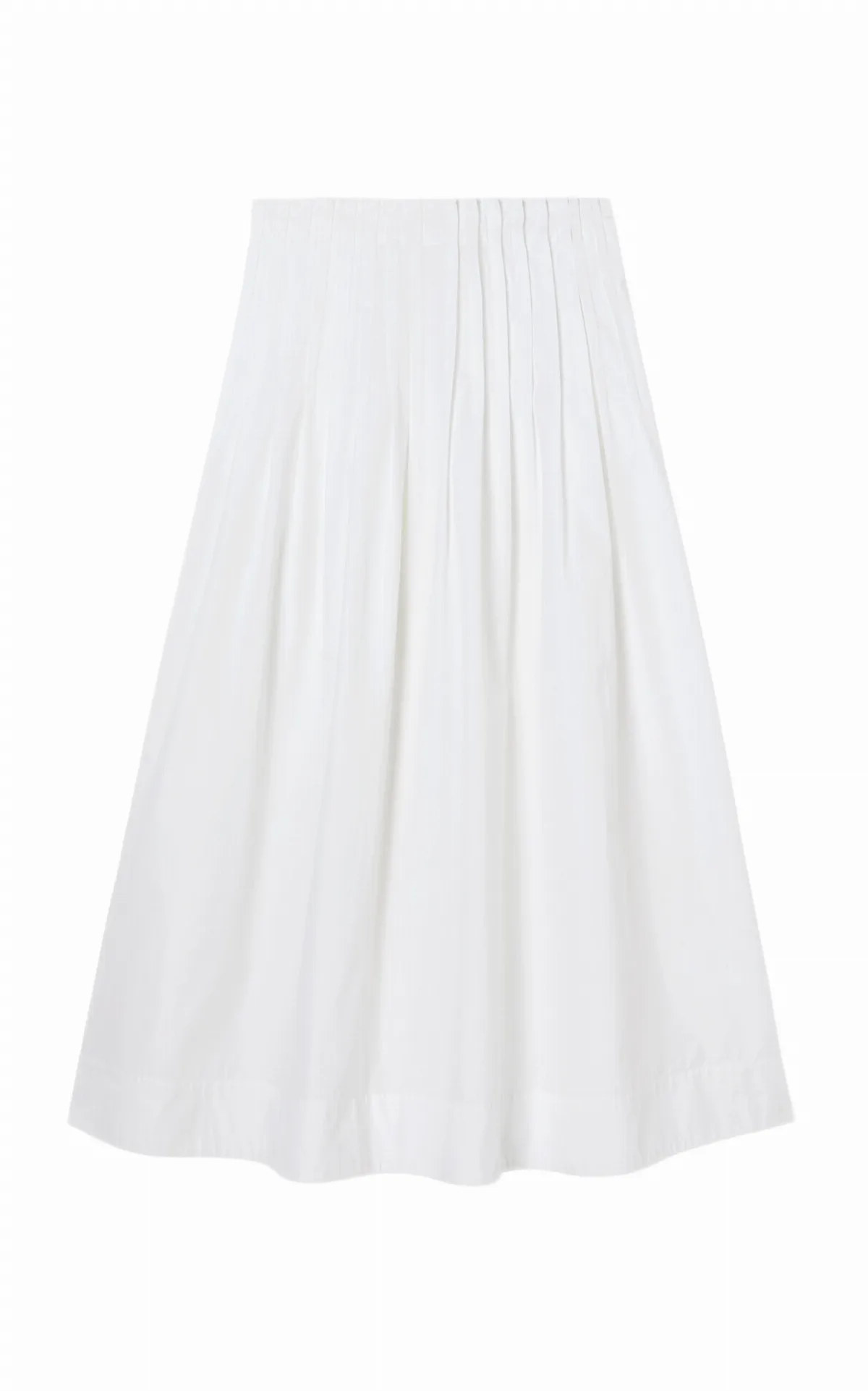 Pleated Cotton-Poplin Maxi Skirt