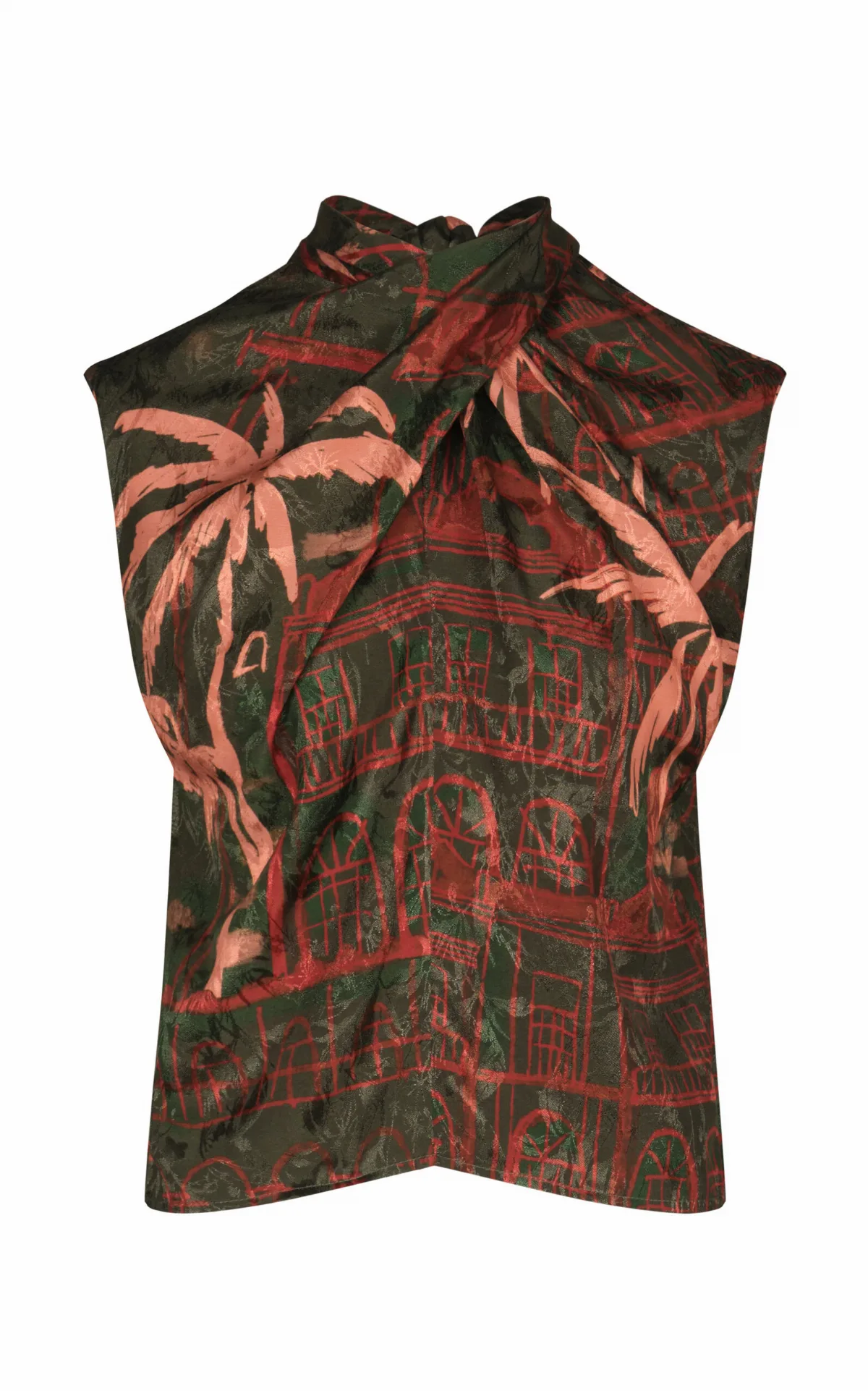 Mystic Shore Satin-Jacquard Top by Johanna Ortiz