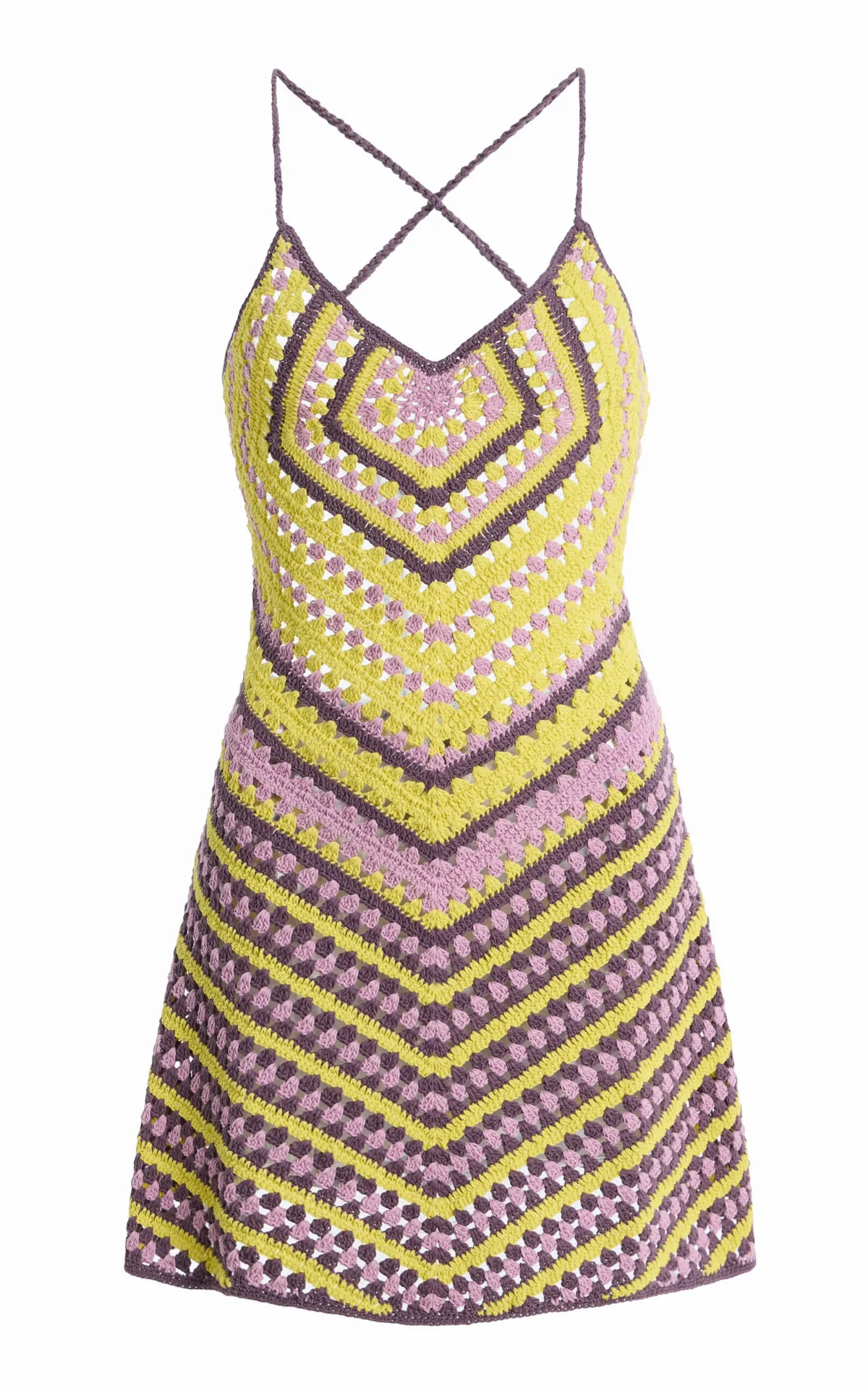 Multicolored Cotton Mini Dress by Akoia Swim