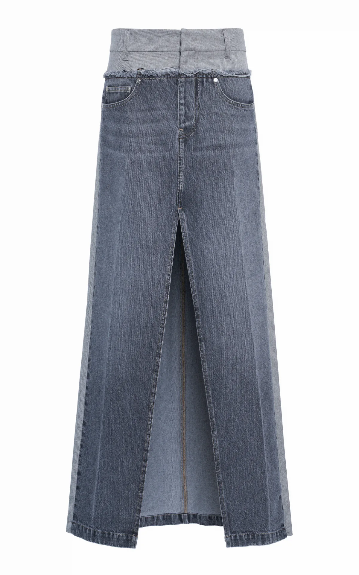 Trouser-Waist Denim Maxi Skirt by Stella McCartney