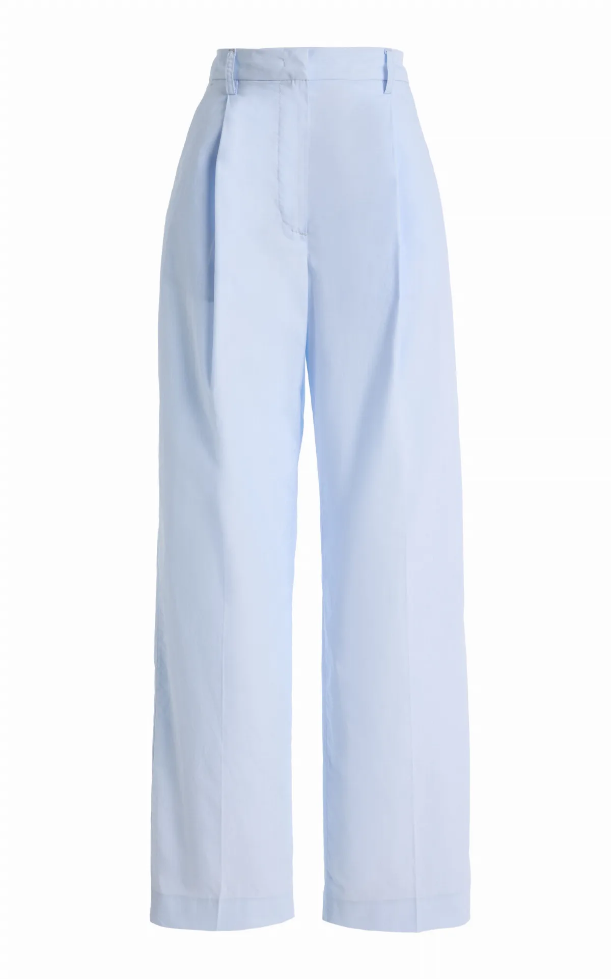 Axel Pleated Cotton Poplin Wide-Leg Trousers by The Latest
