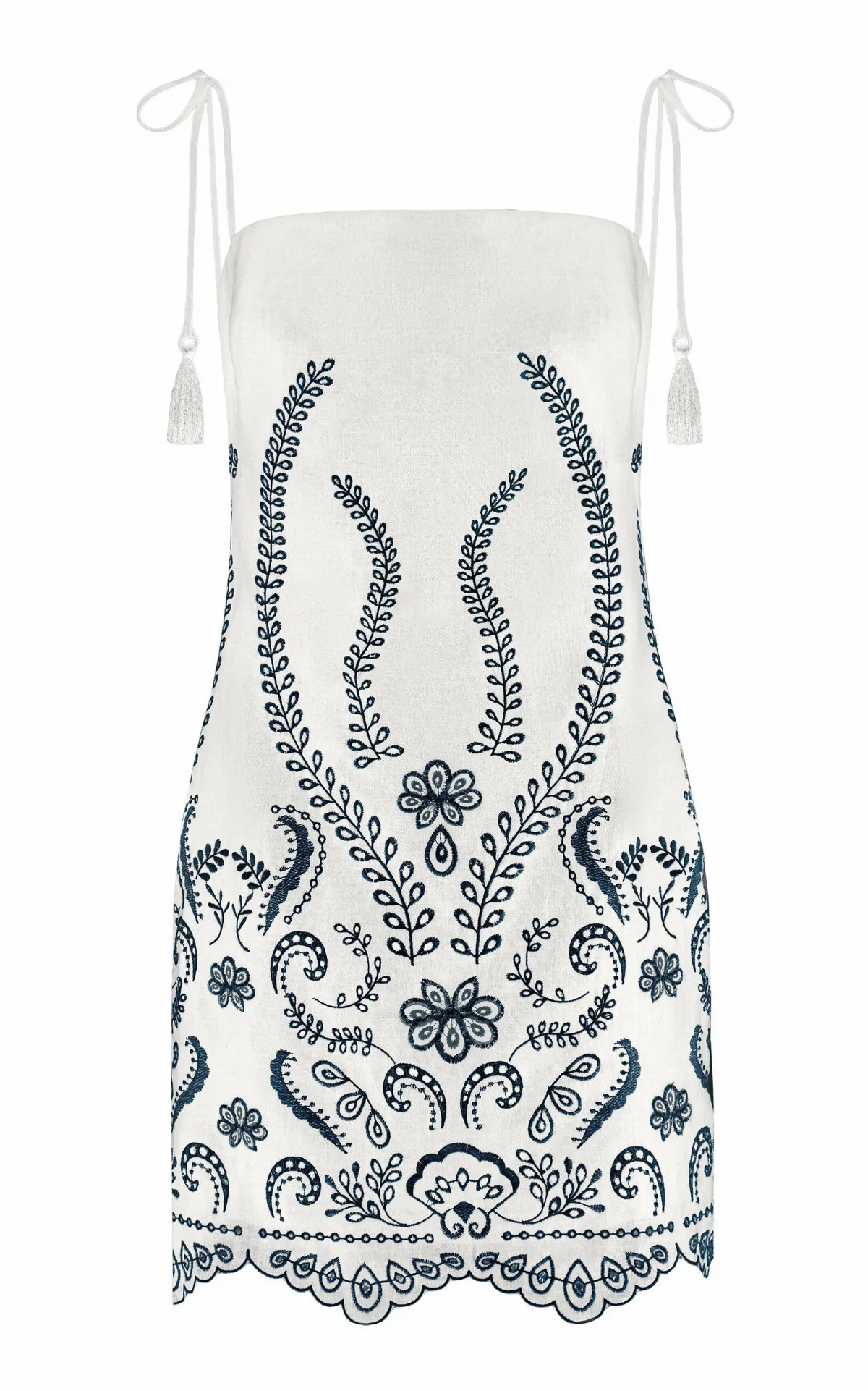 Luz Nace Embroidered Linen Mini Dress by Andres Otalora