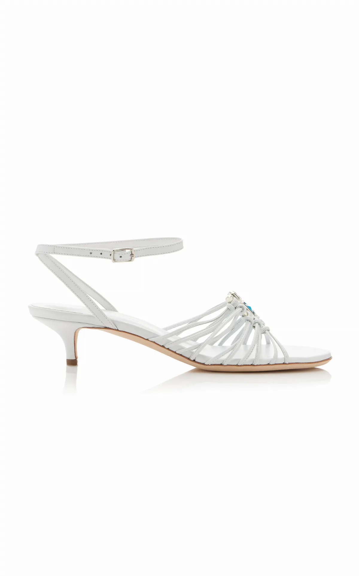 Bezel Quartz Micro Heel Sandals by Christopher Esber
