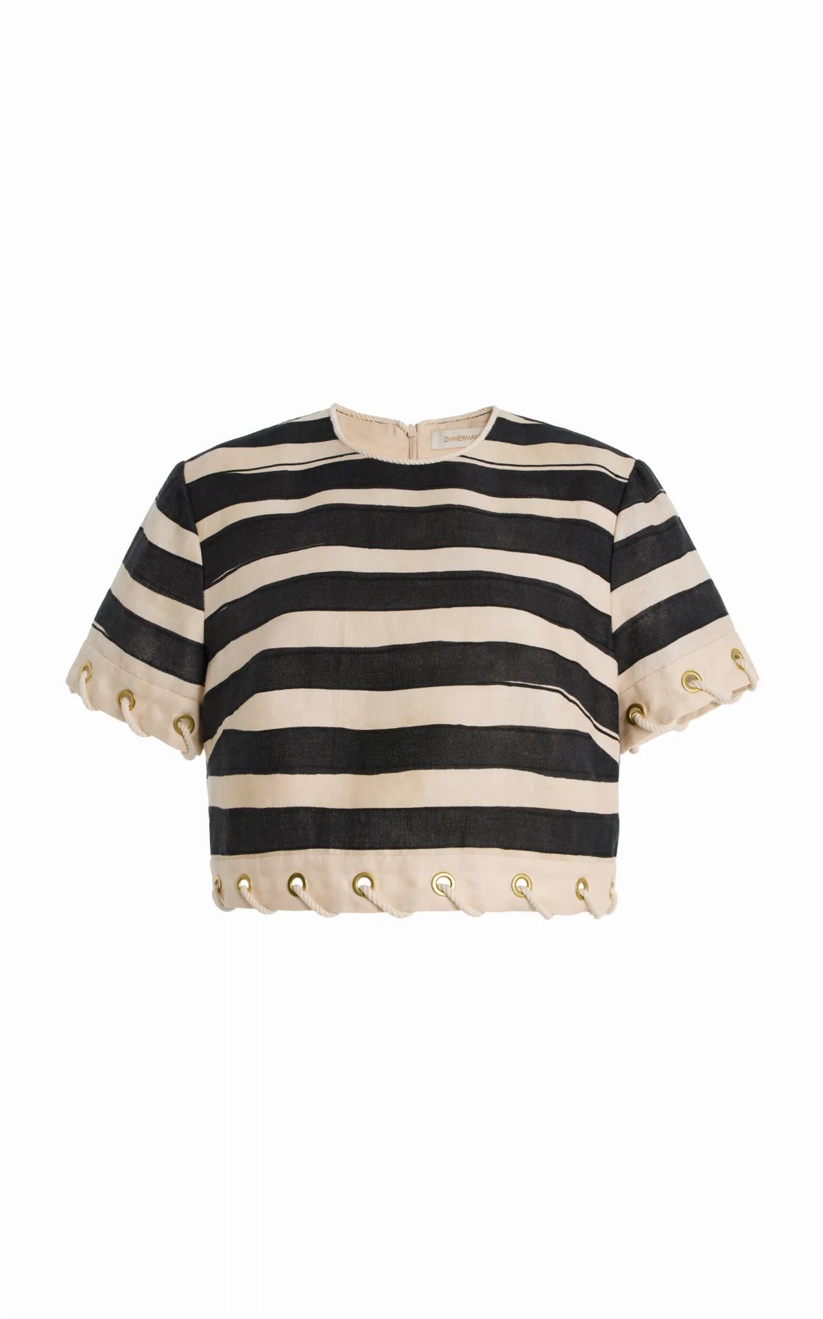 Rebellion Striped Linen Rope Top by Zimmermann