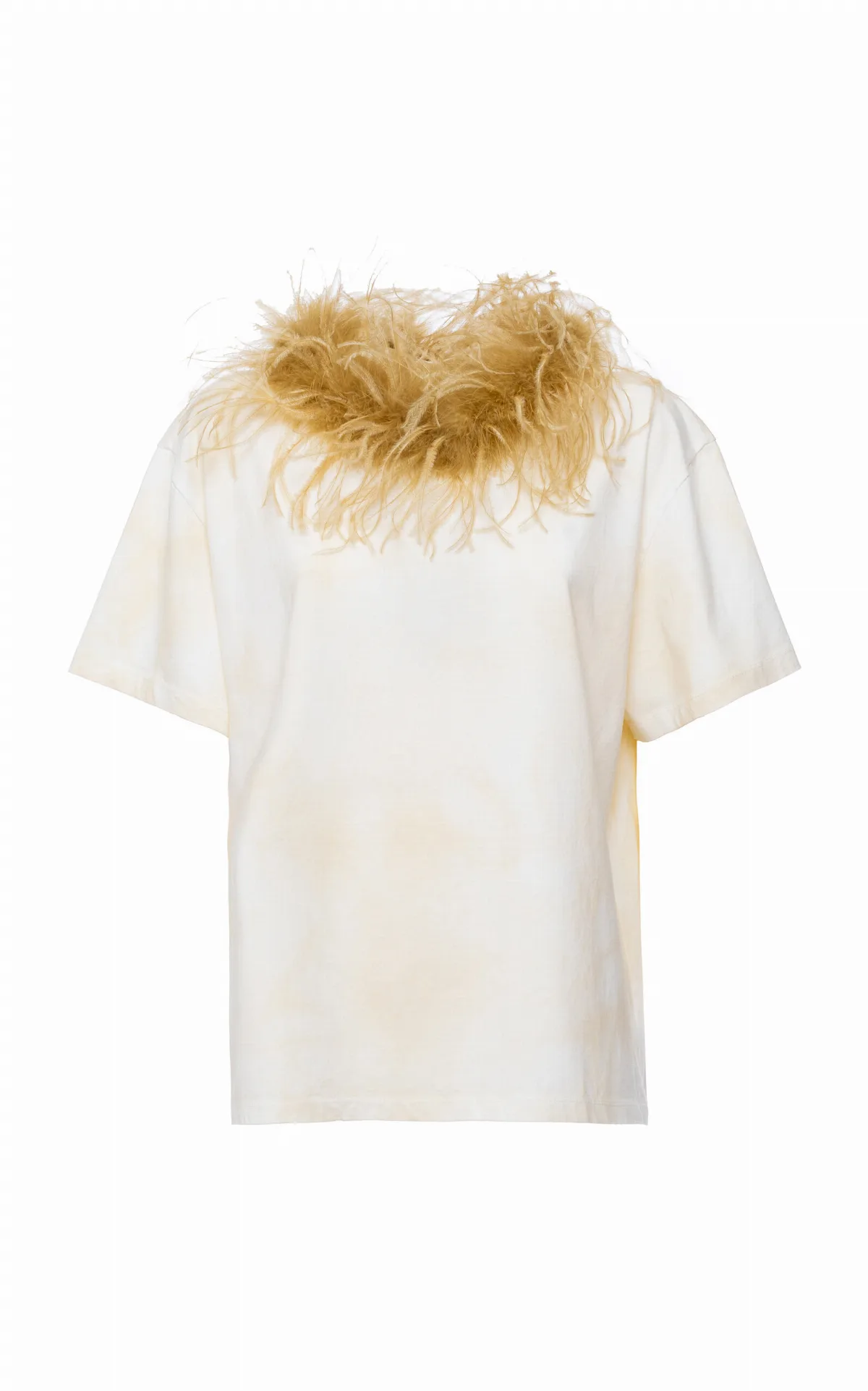 Feather-Trimmed Cotton T-Shirt by DES_PHEMMES