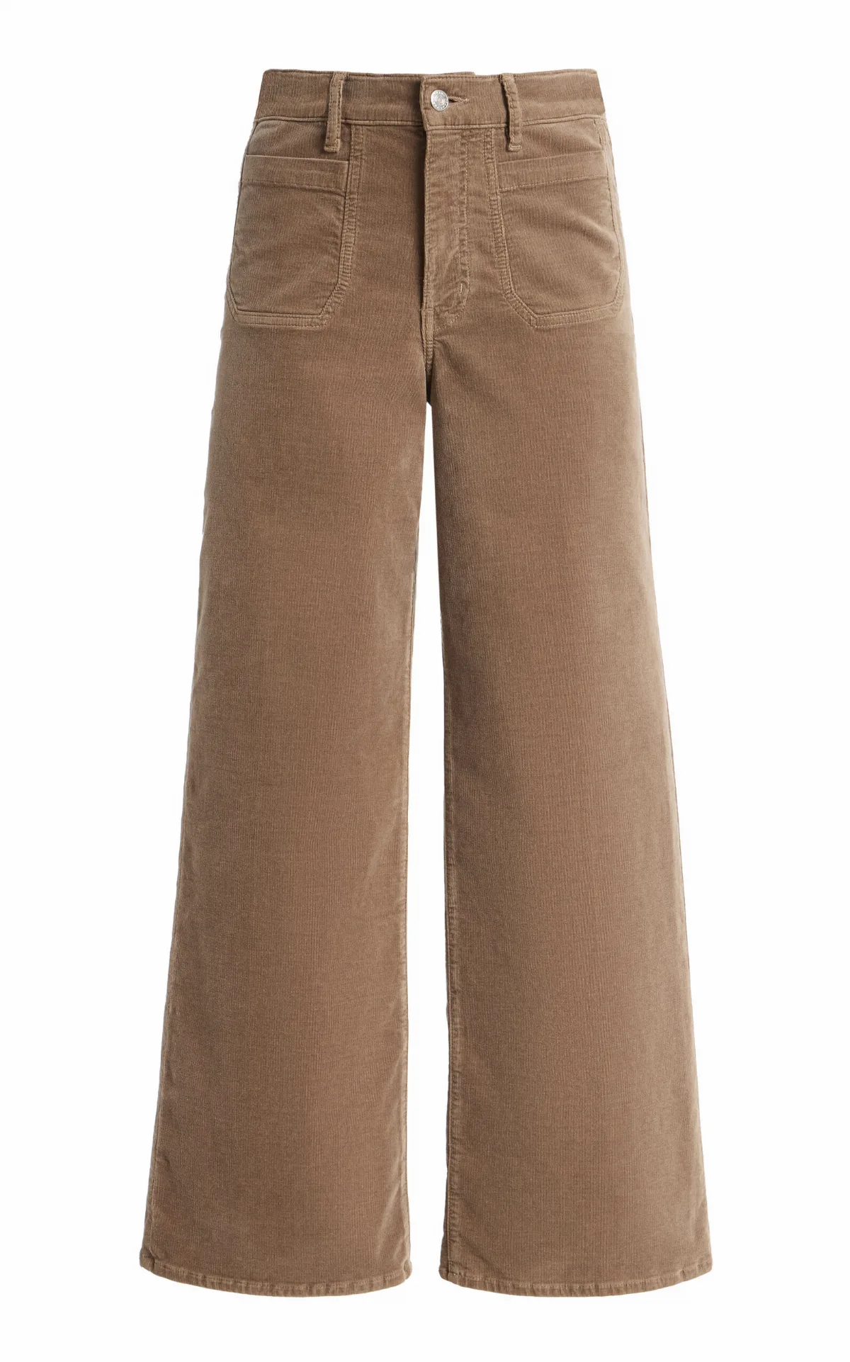 Le Slim Corduroy Mid-Rise Modernist Palazzo Jeans by FRAME