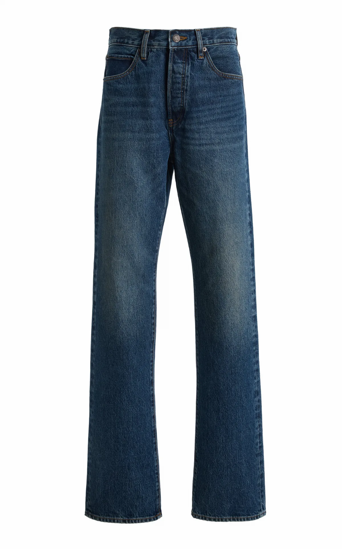 FRAME x Sotheby's Vertical Rigid High-Rise Straight-Leg Jeans by FRAME