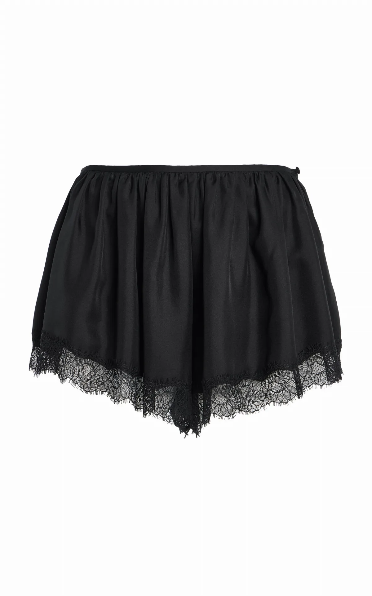 Georgina Lace-Trimmed Silk Mini Shorts