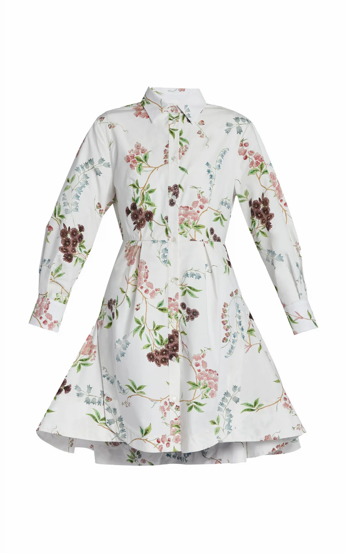 Floral Organic Cotton Mini Shirt Dress by Erdem