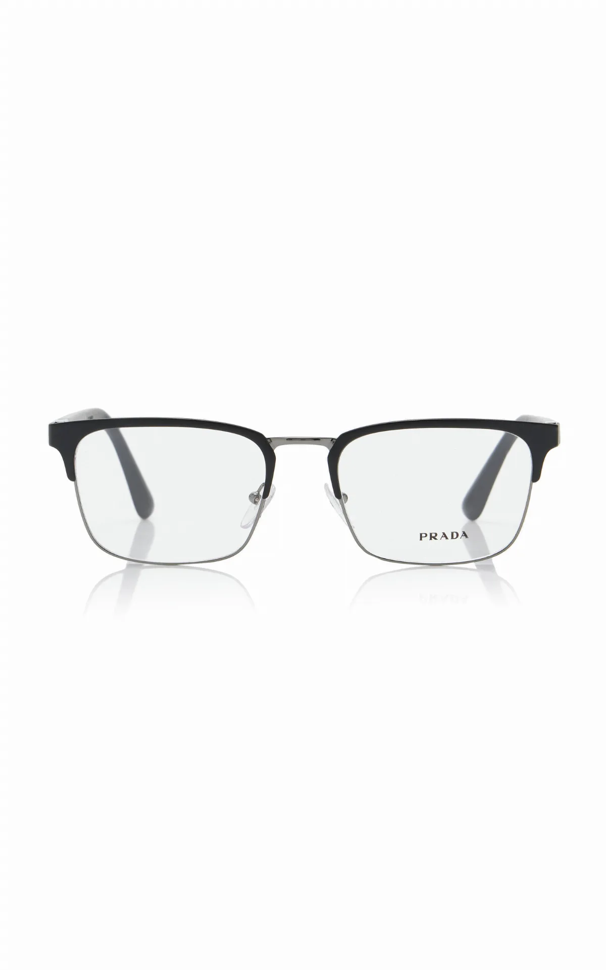 Square-Frame Metal Glasses by Prada