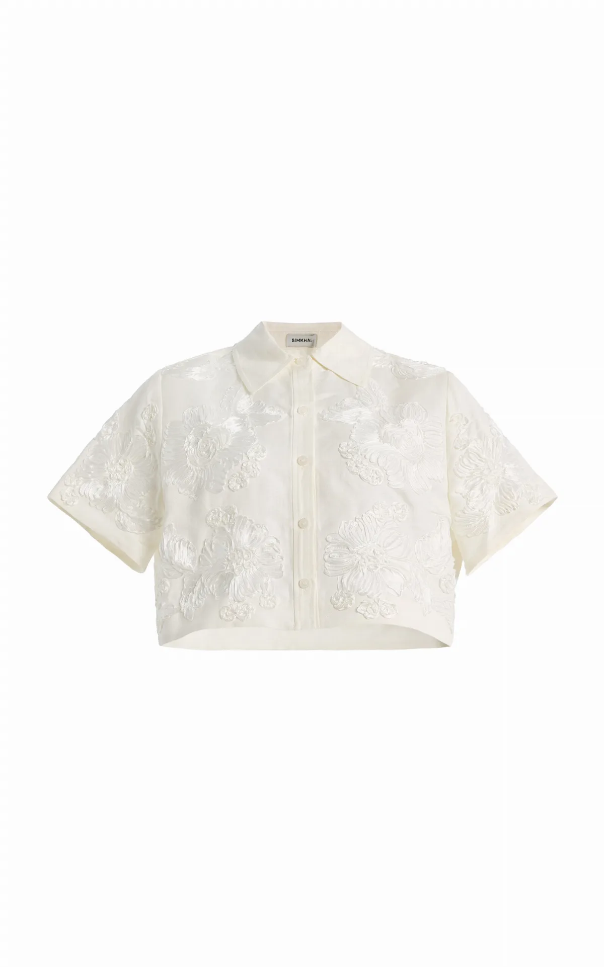 Callie Embroidered Linen-Blend Shirt by SIMKHAI