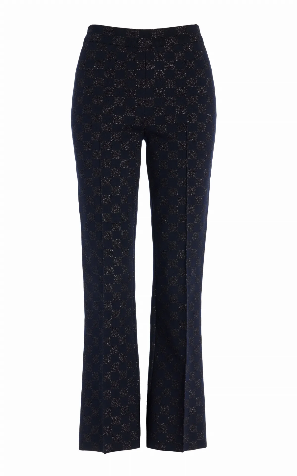Kick Checked Stretch-Cotton Knit Cropped Flared Pants by High Sport