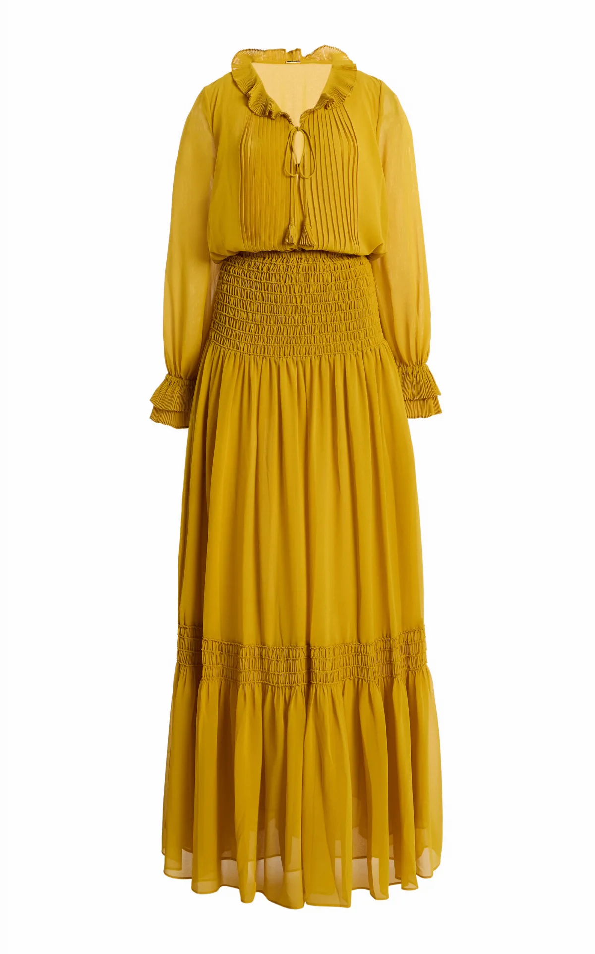 Tabitha Shirred Crepe Maxi Dress by Alexis