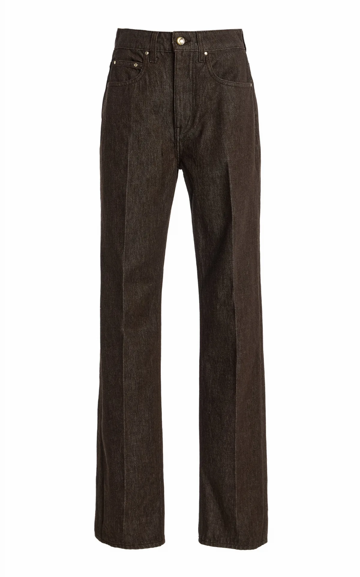 Noon Rigid Mid-Rise Straight-Leg Jeans by Ossou
