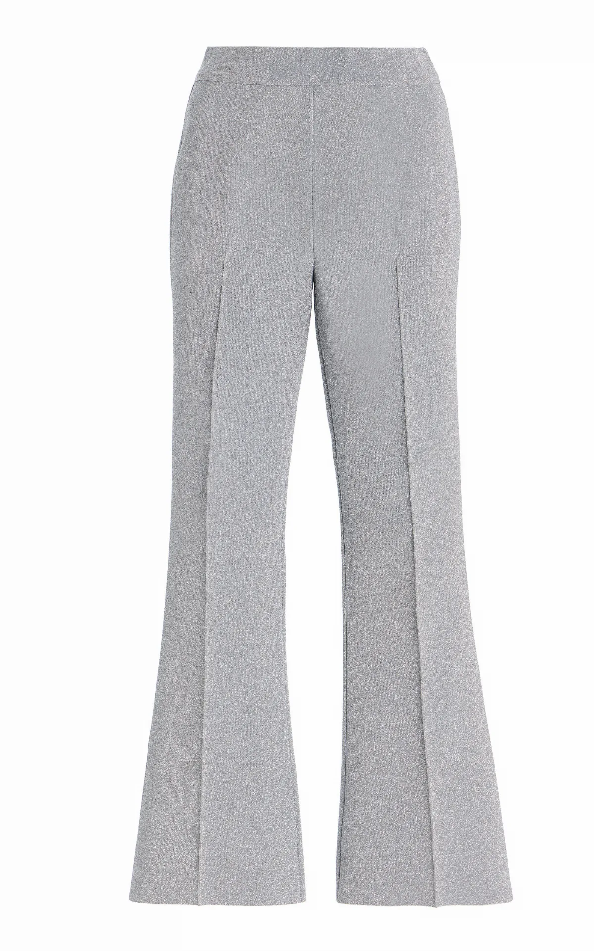 Kick Metallic Cotton Knit Cropped Flared Pants by High Sport