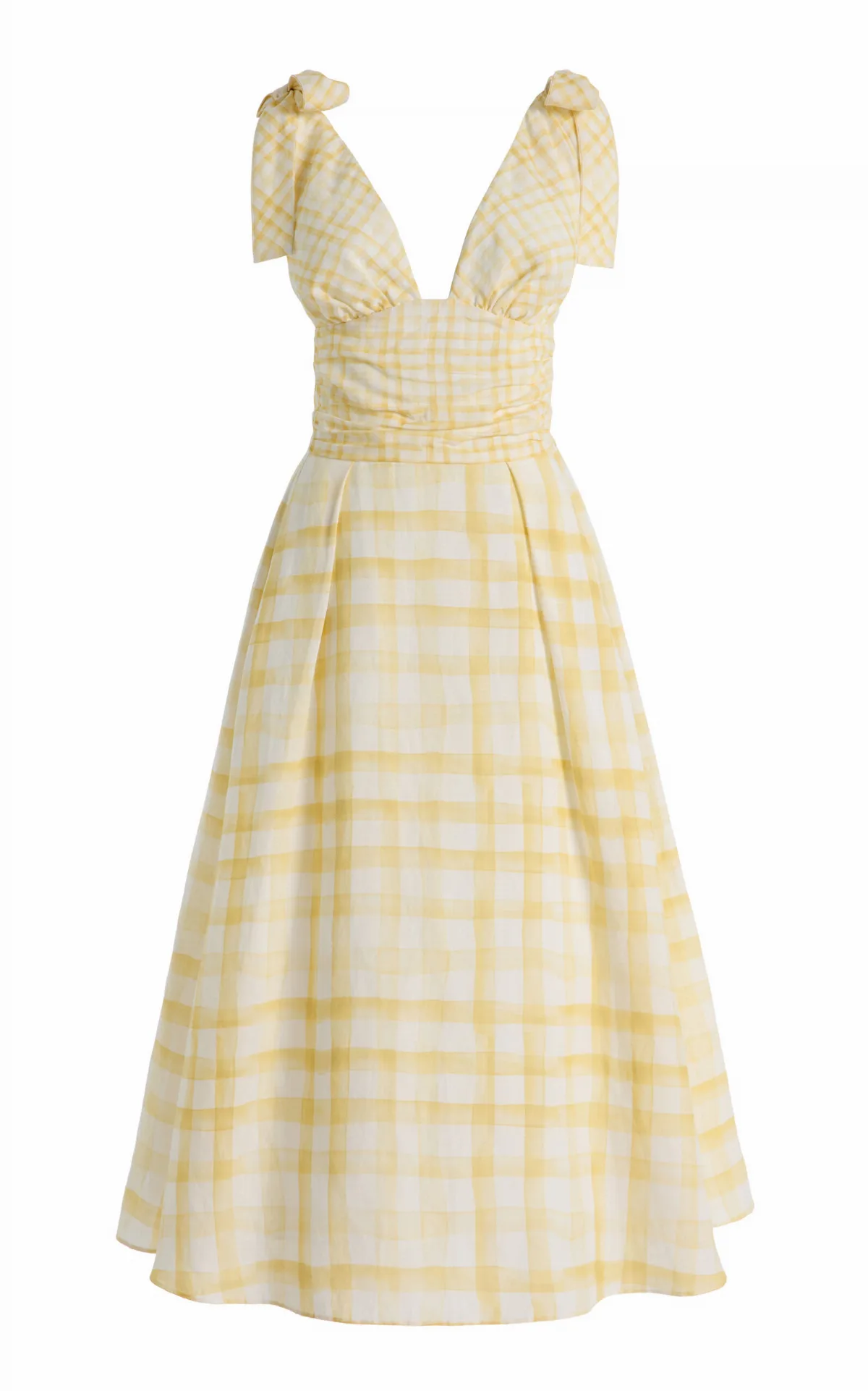 Bow-Detailed Gingham Midi Dress by Rosie Assoulin