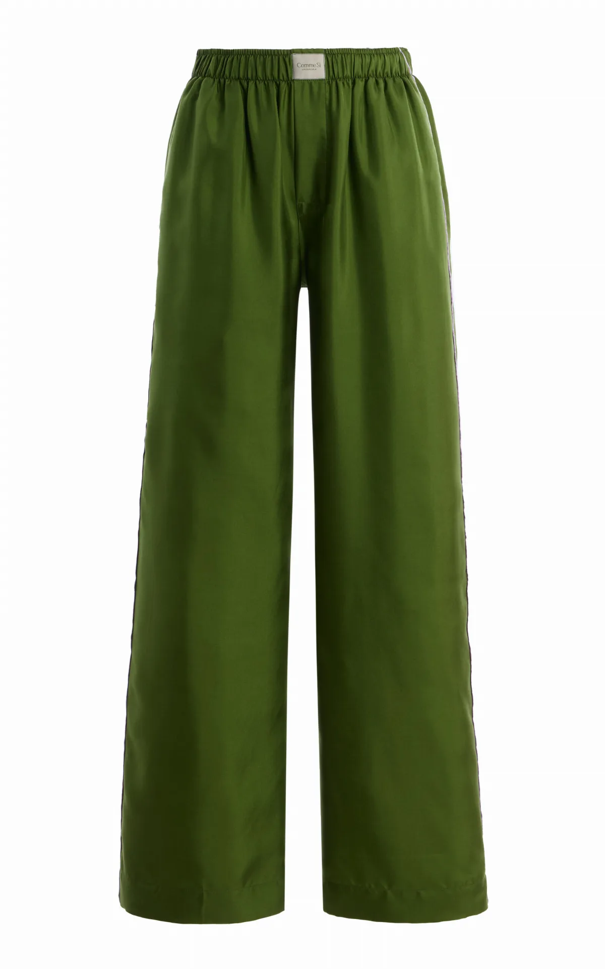 La Boxer Alta Silk-Twill Pants by Comme Si