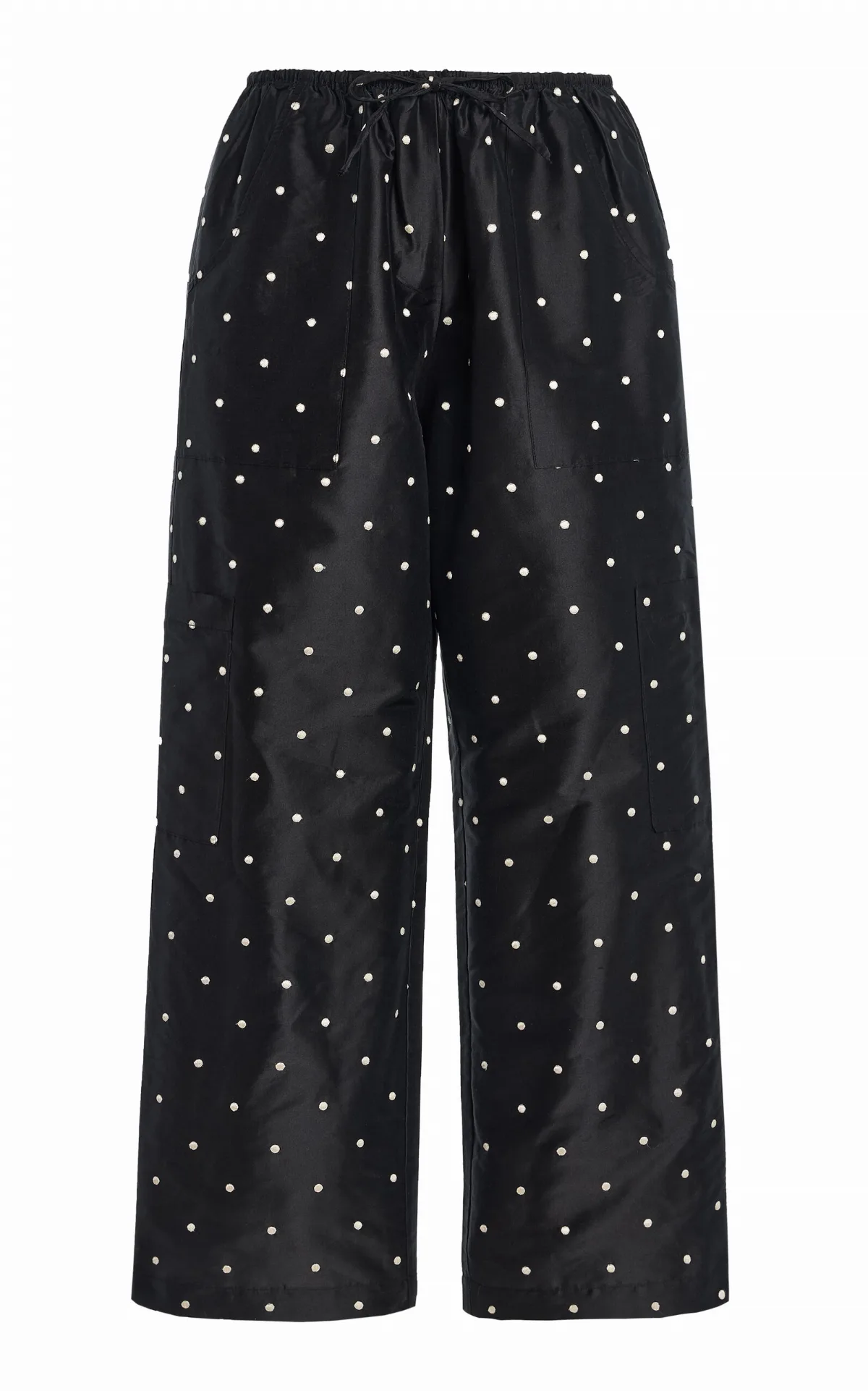 The Polka-Dot Silk Taffeta Cargo Pants by DONNI.
