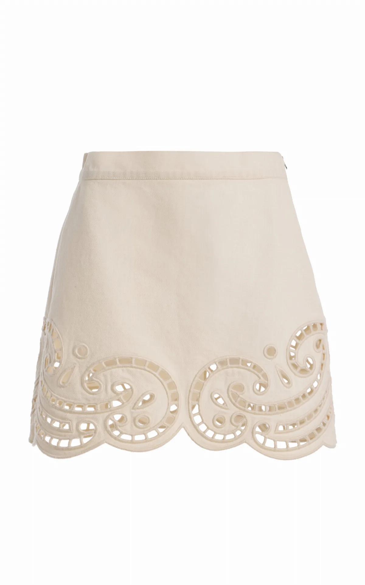 The Cadiz Eyelet Denim Skirt by Ulla Johnson