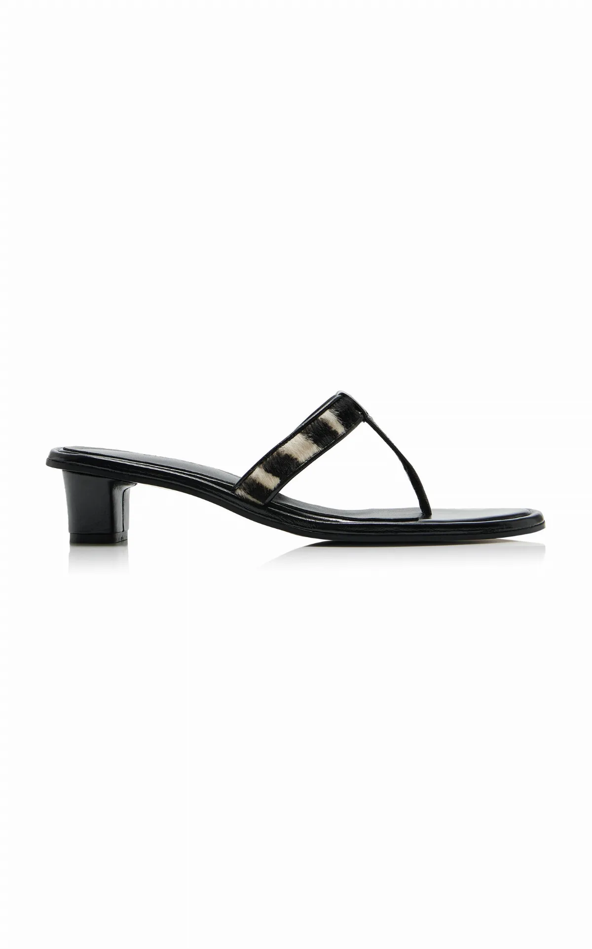 Zebra-Print Calf Hair Sandals by SALONDEJU
