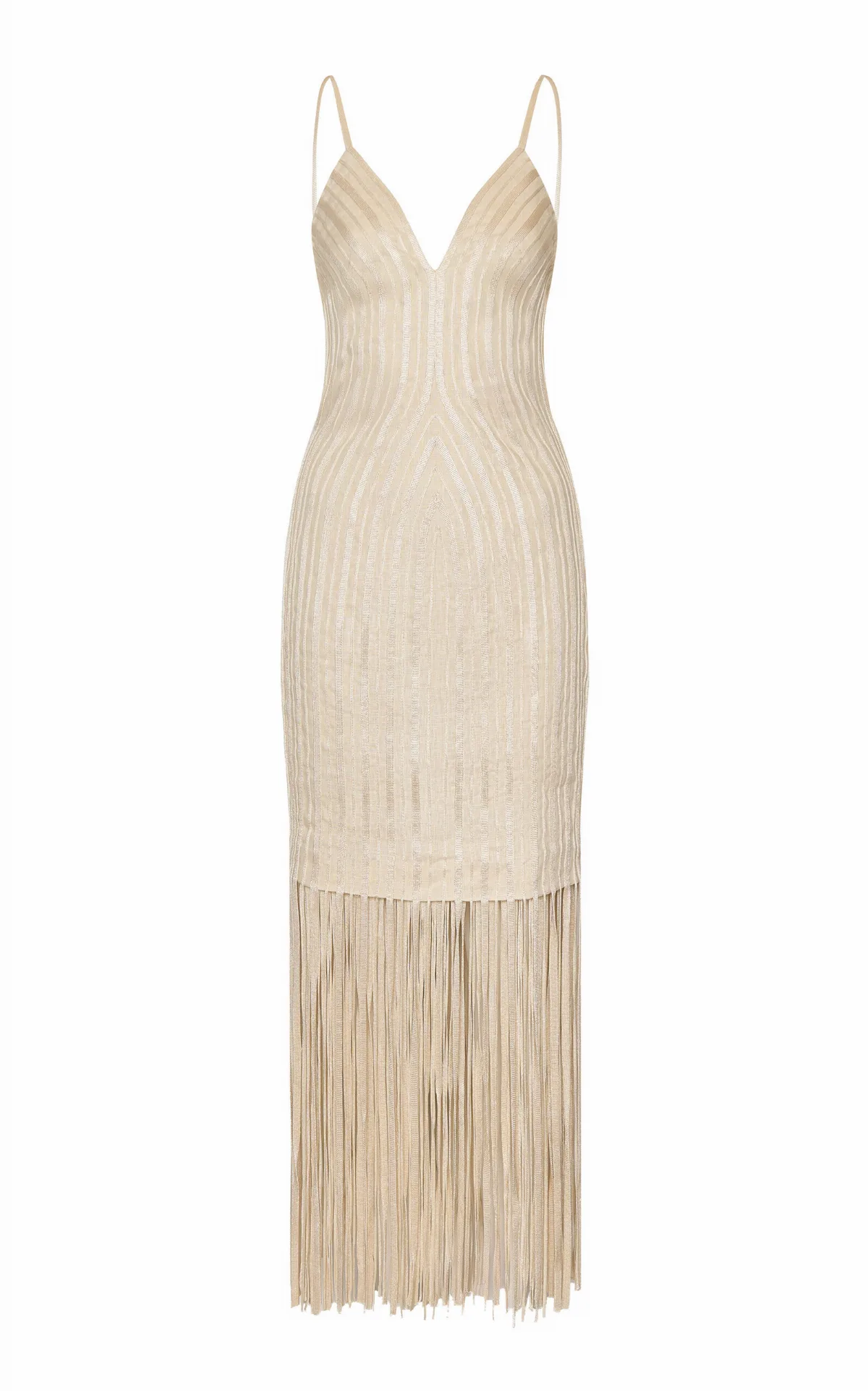 Marea Lenta Fringed Maxi Dress by Andres Otalora