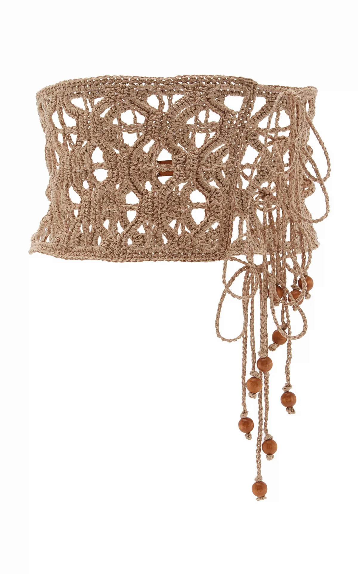 La Isla Anzu Beaded Crocheted Linen Belt by PARDOhats