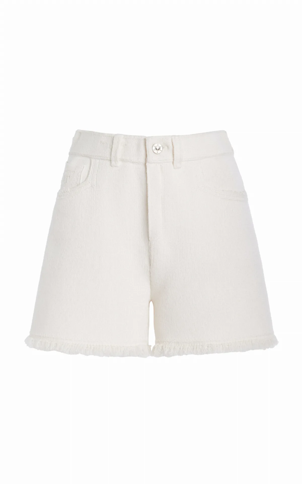 Distressed Denim-Like Cashmere Shorts by Barrie