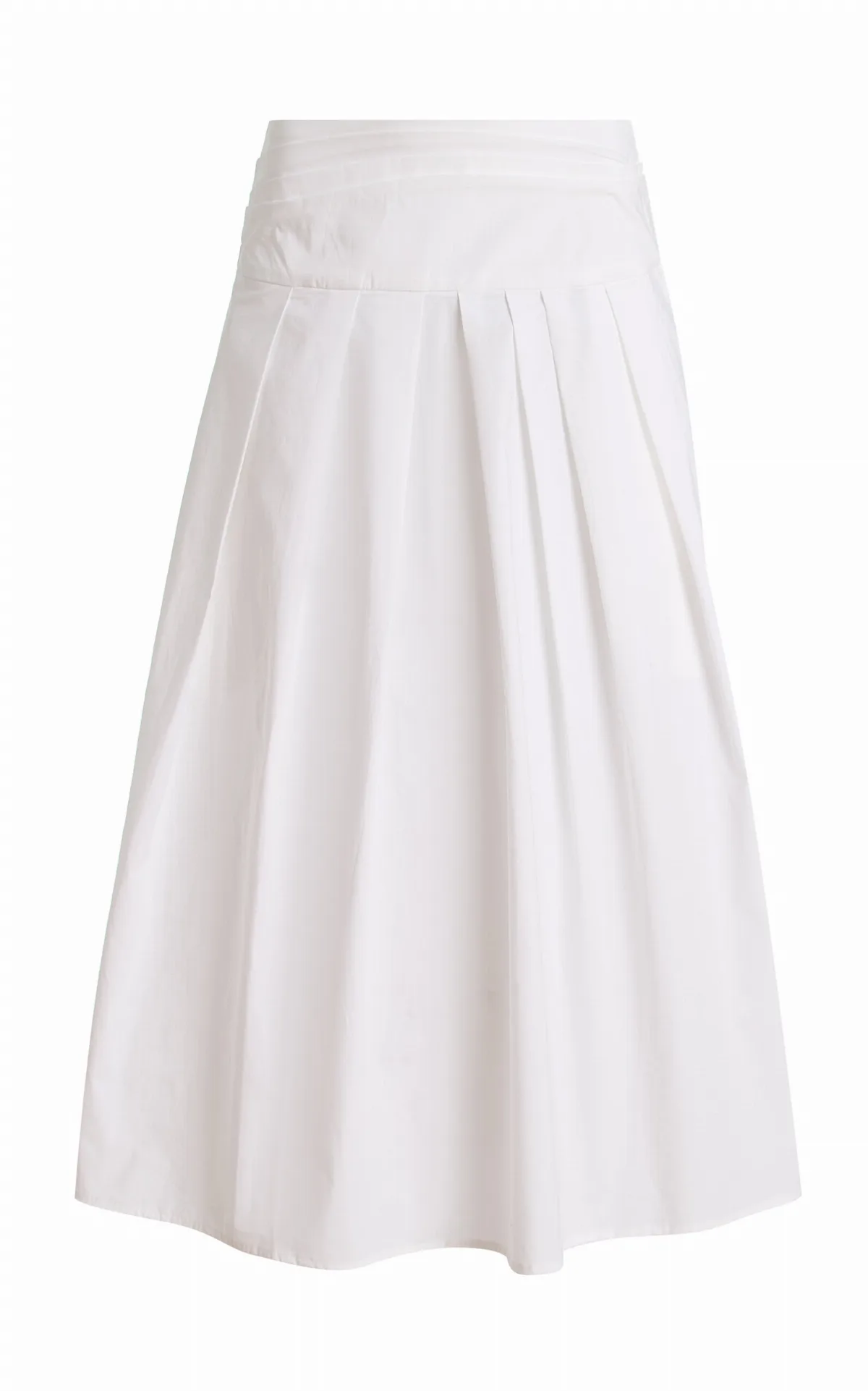 Nessa Pleated Cotton Midi Skirt