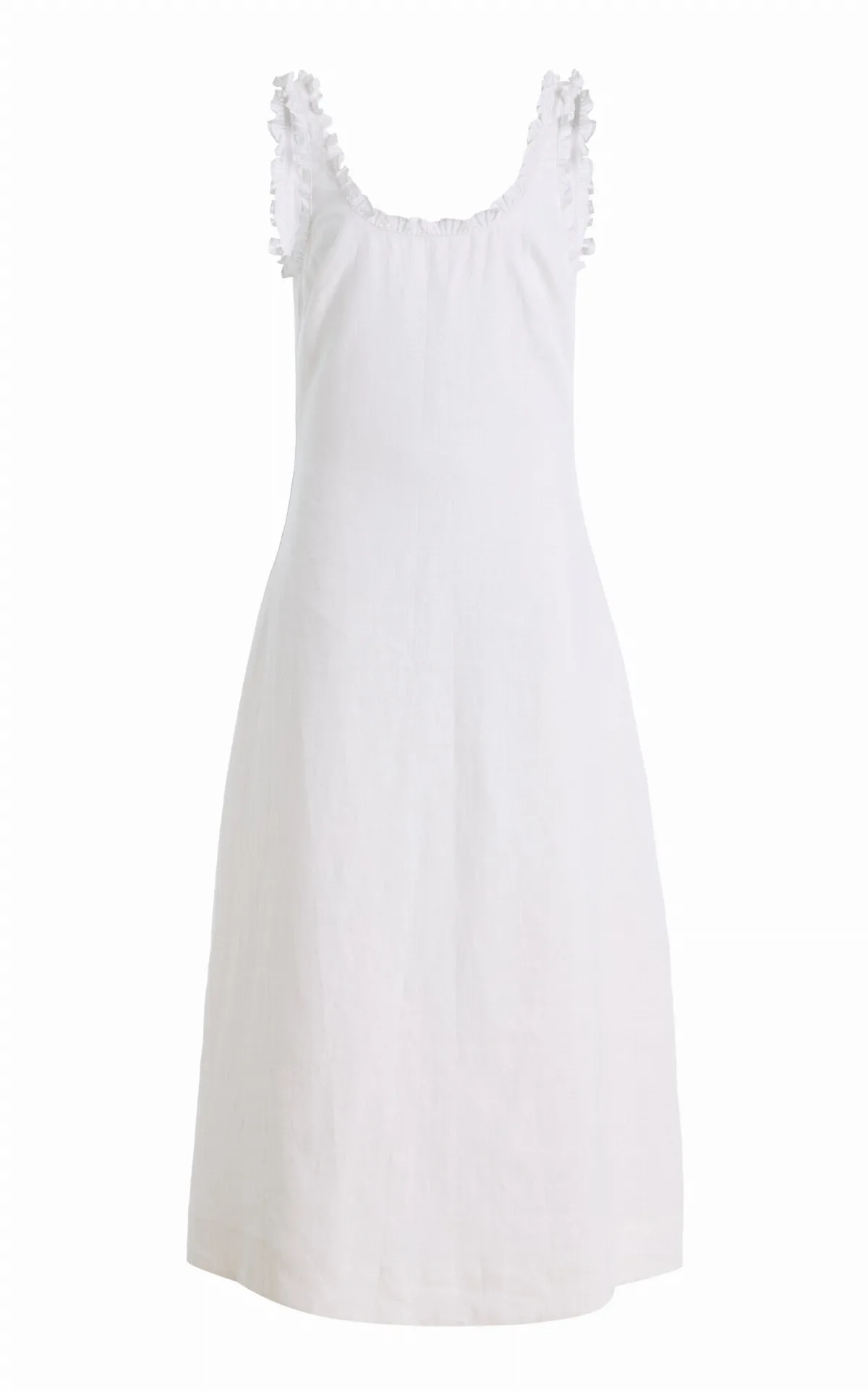 Florence Ruffled Linen Midi Dress by Posse
