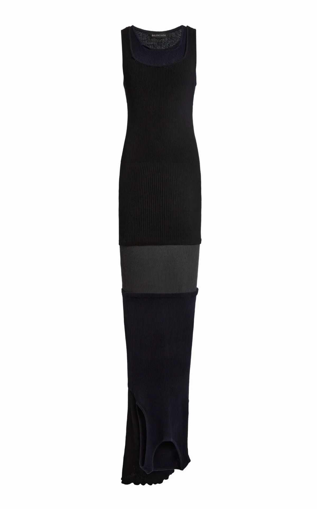 Upside Down Ribbed Cotton Maxi Dress by Balenciaga