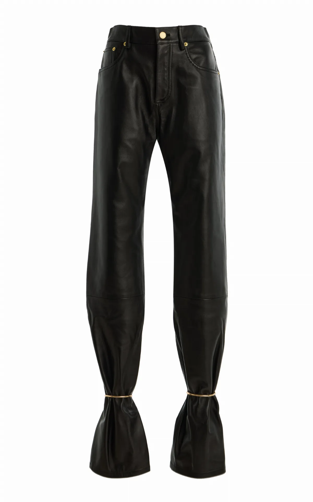 Marion Cuffed Plonge-Leather Straight-Leg Pants by DARKPARK