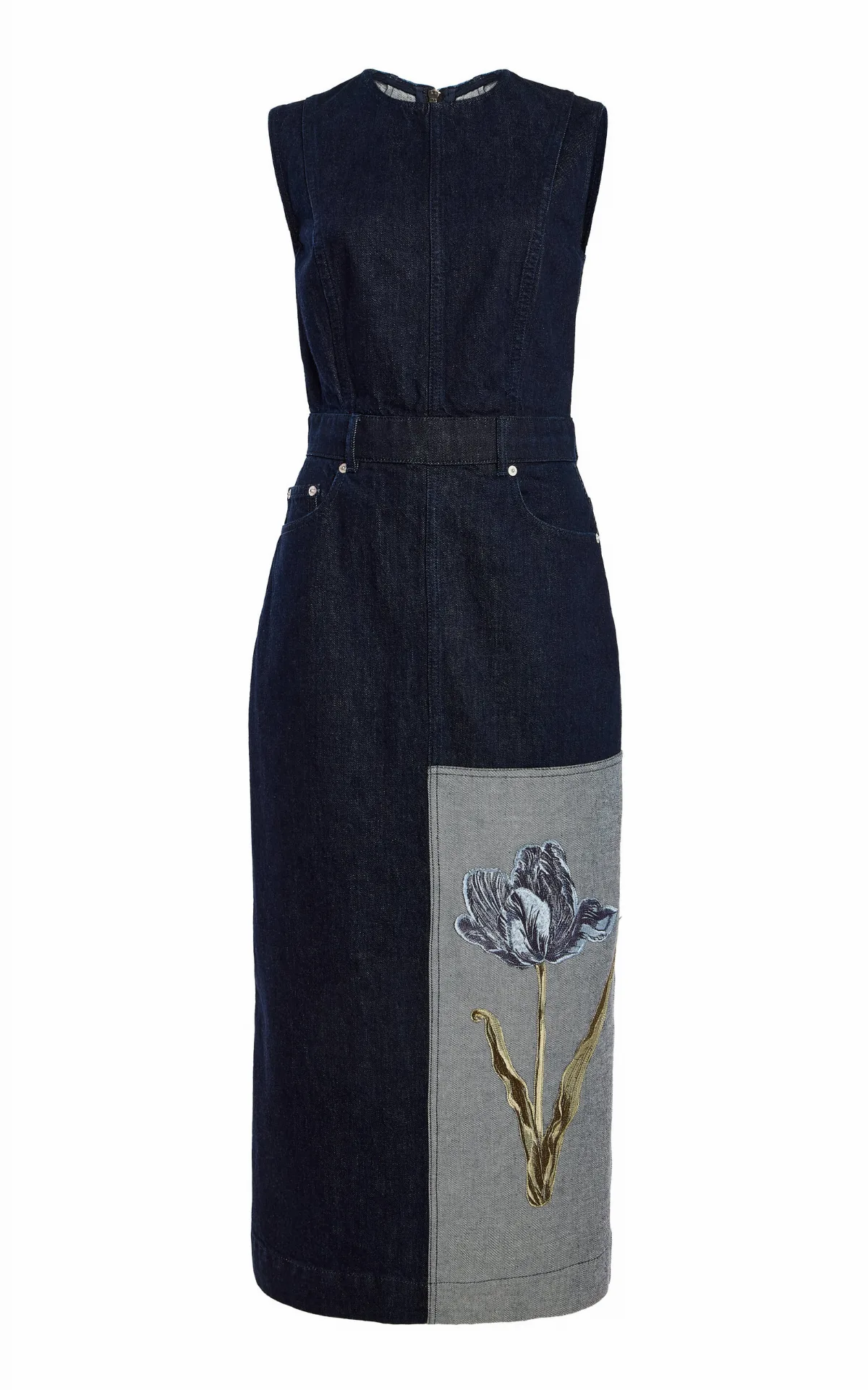 Embroidered Fluted Cotton Midi Dress by Erdem