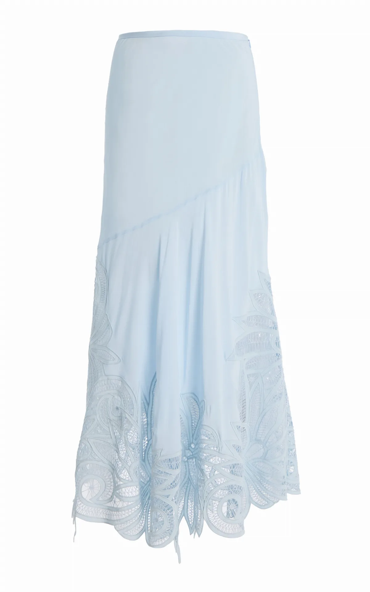 Oona Embroidered Silk Crepe De Chine Midi Skirt by Ulla Johnson