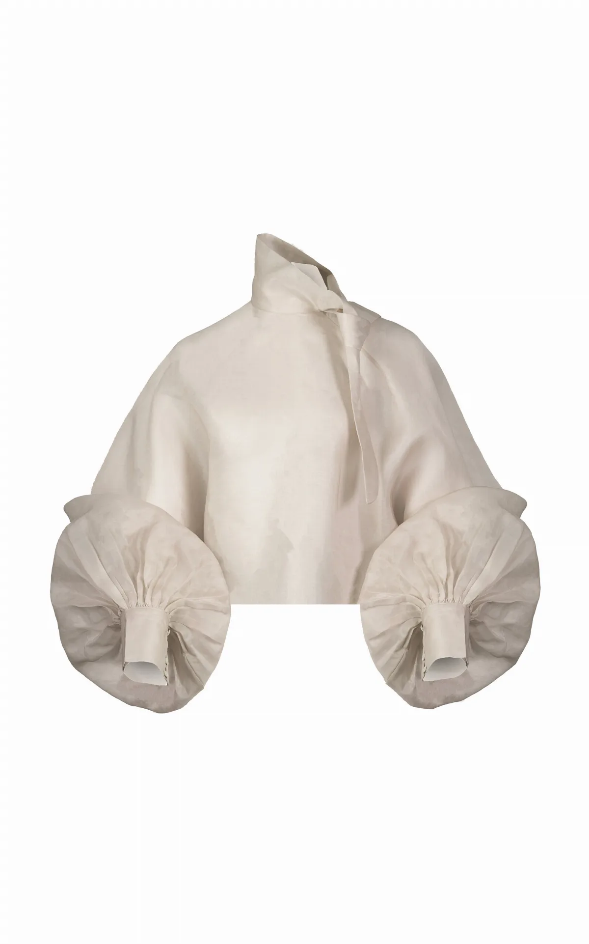 Pearl Tie-Up Silk Top by La Fuori