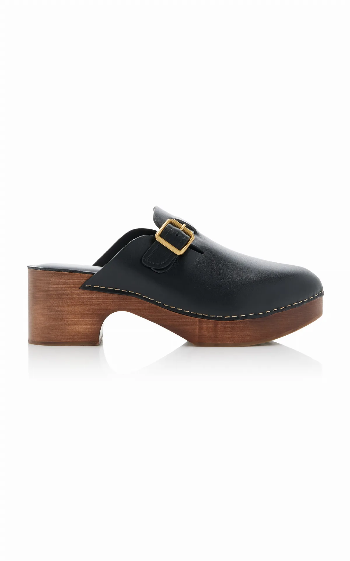 Buckle-Detailed Leather Clogs by Golden Goose
