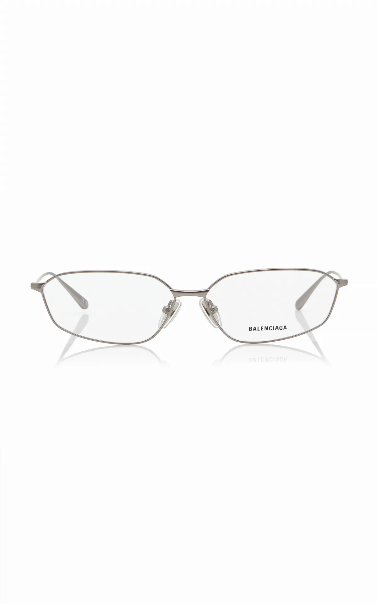 Editorial Oval-Frame Metal Glasses by Balenciaga