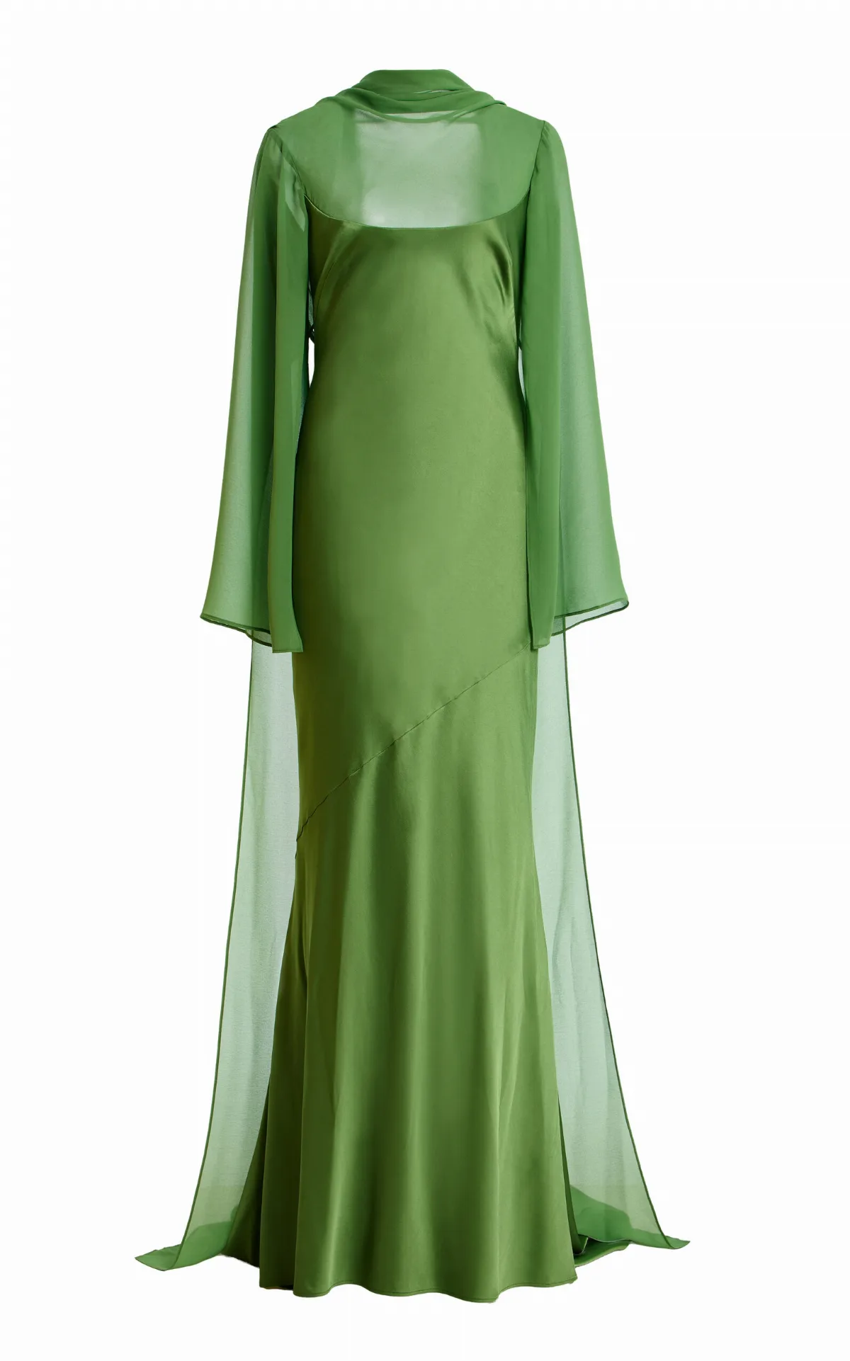 Devlyn Sheer-Overlay Gown