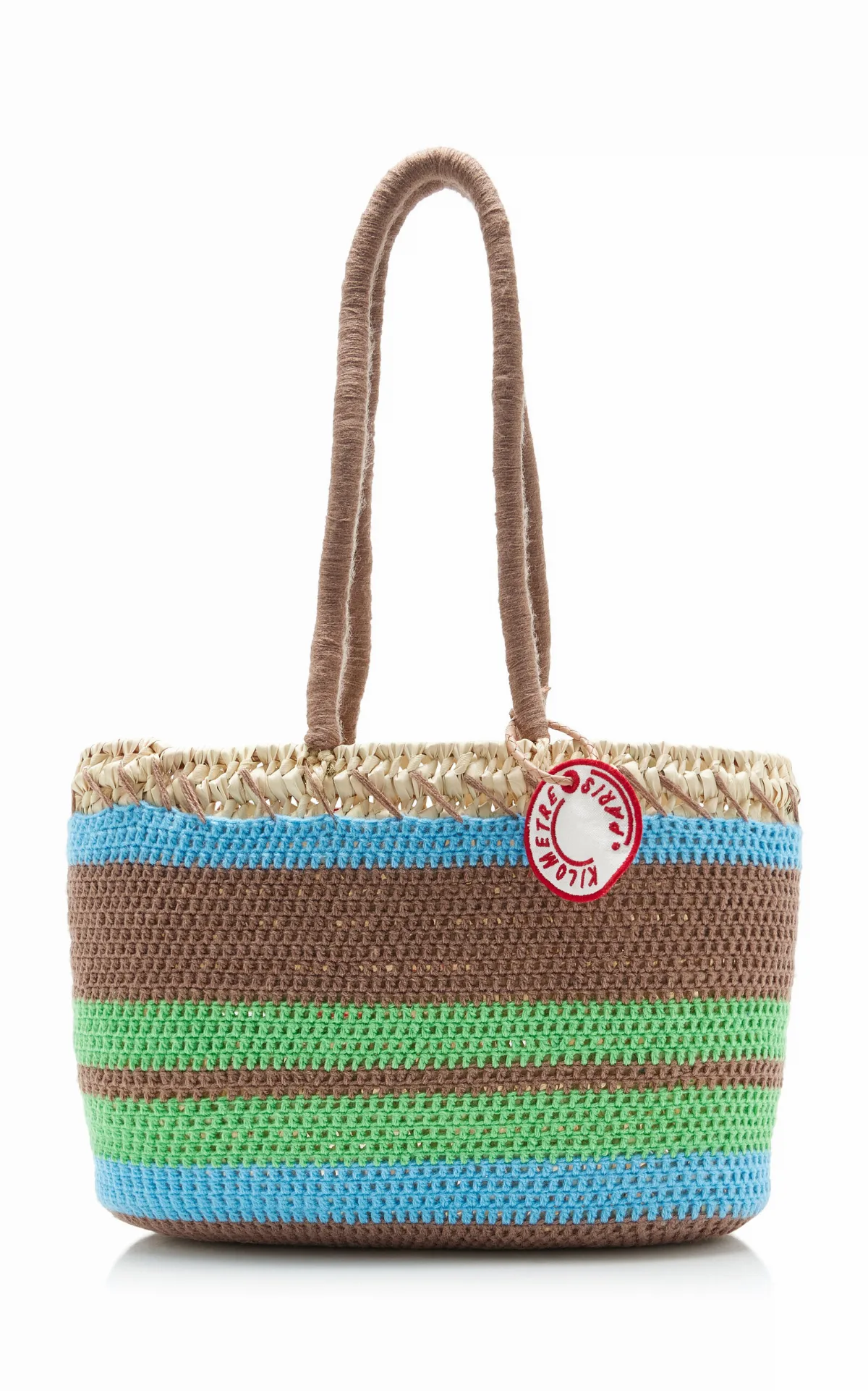 La Isla Striped Raffia Tote Bag by Kilometre Paris