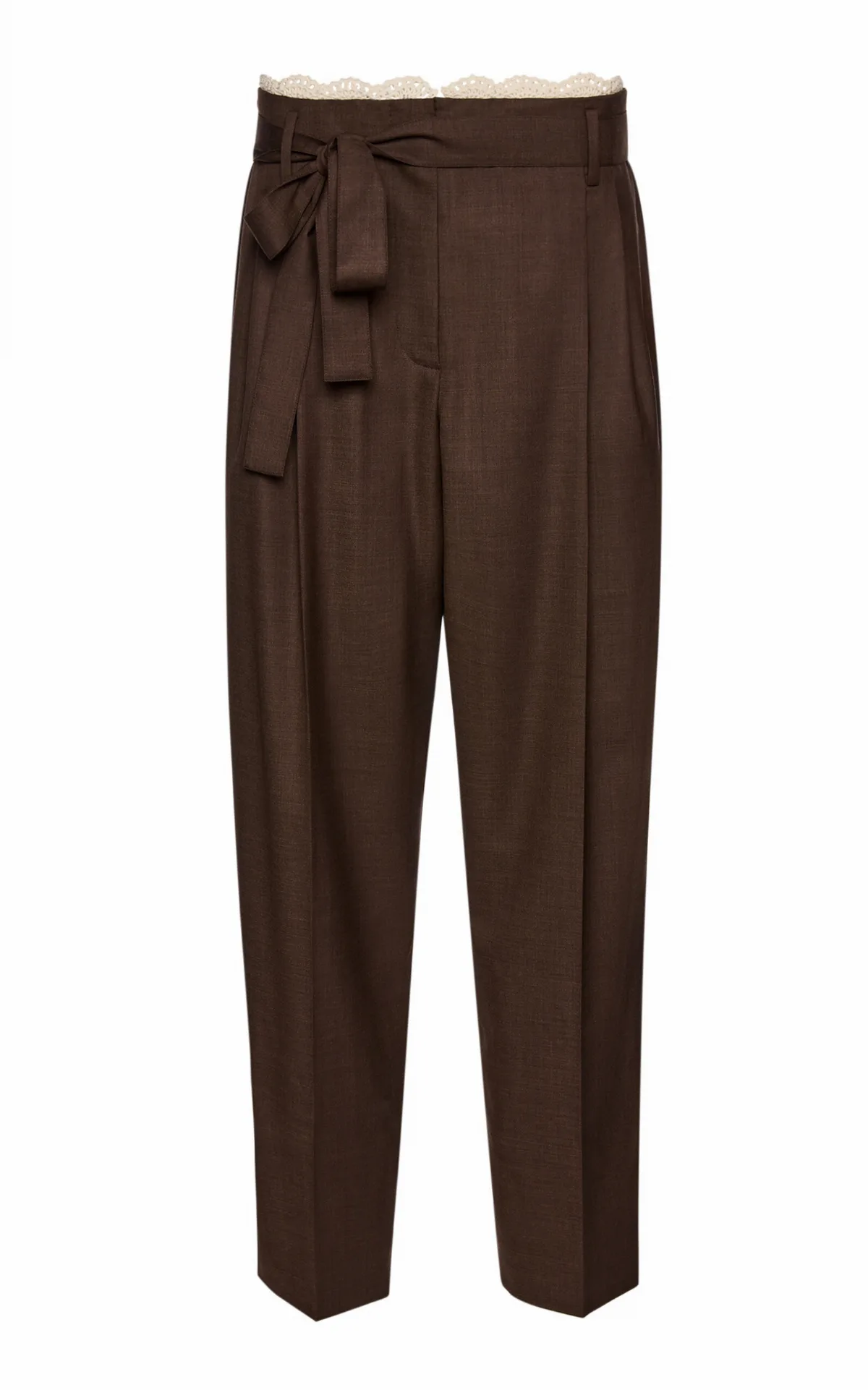 Lace-Trimmed Wool Straight-Leg Pants by Magda Butrym